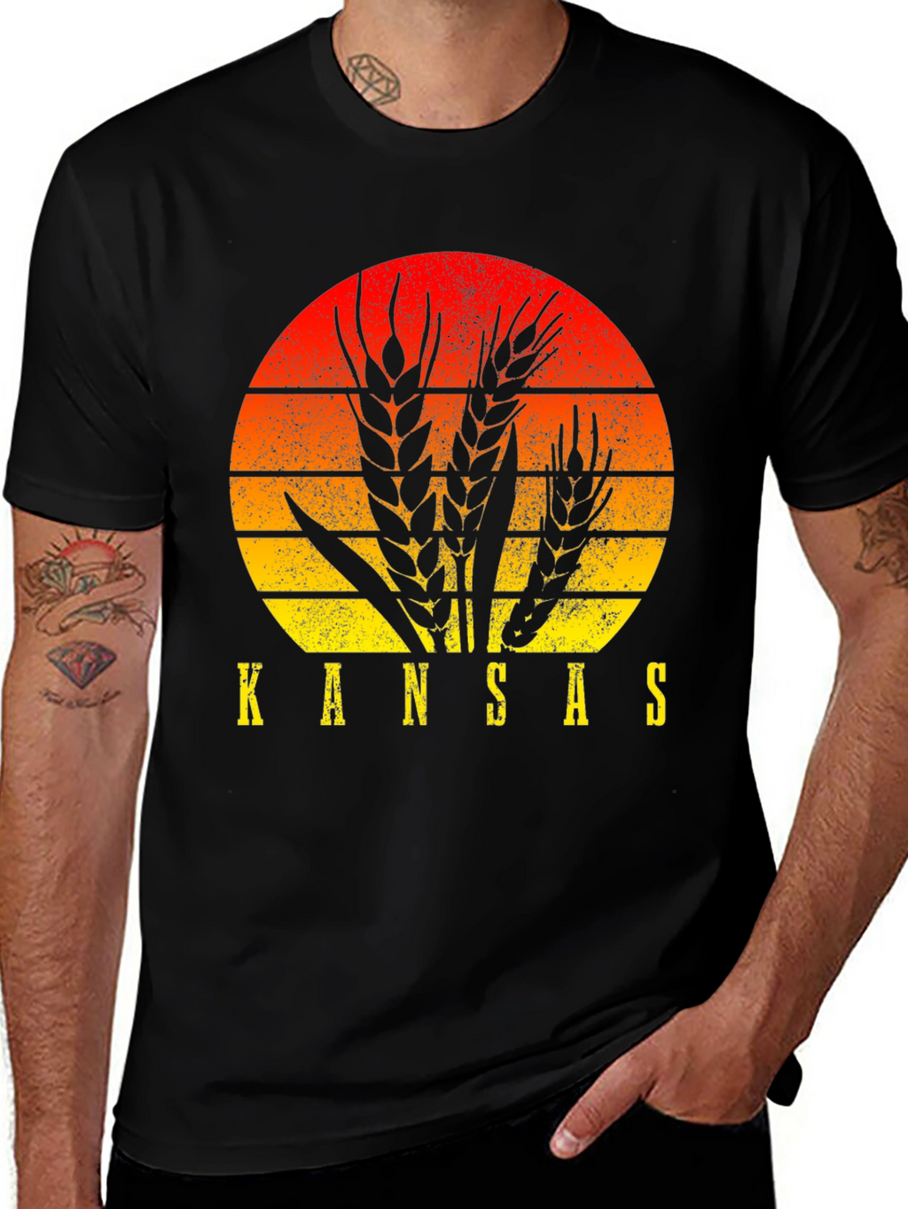 Kansas Wheat Sunset Graphic T-Shirt