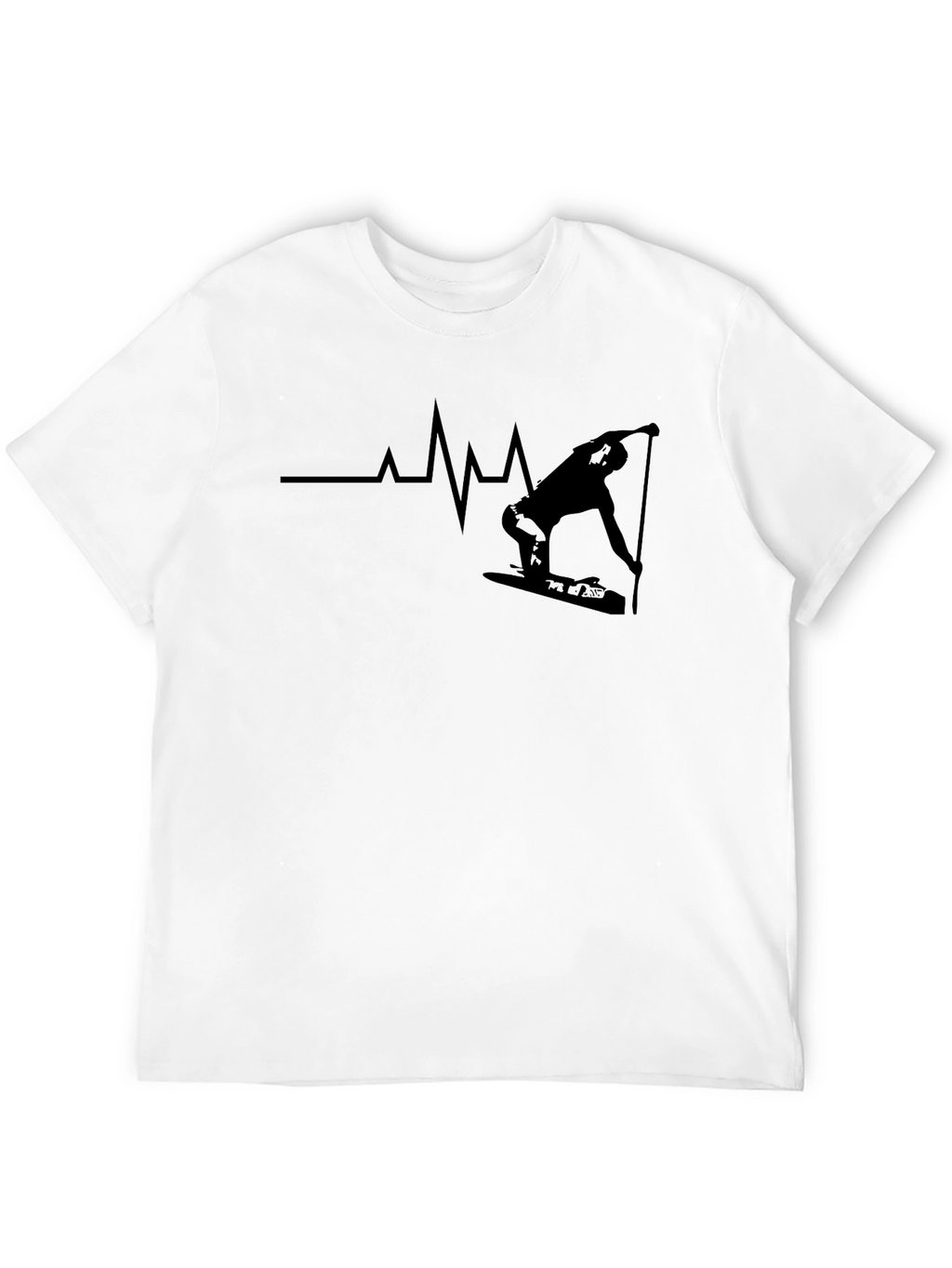 Wakeboard Heartbeat T-Shirt - Black Graphic Tee