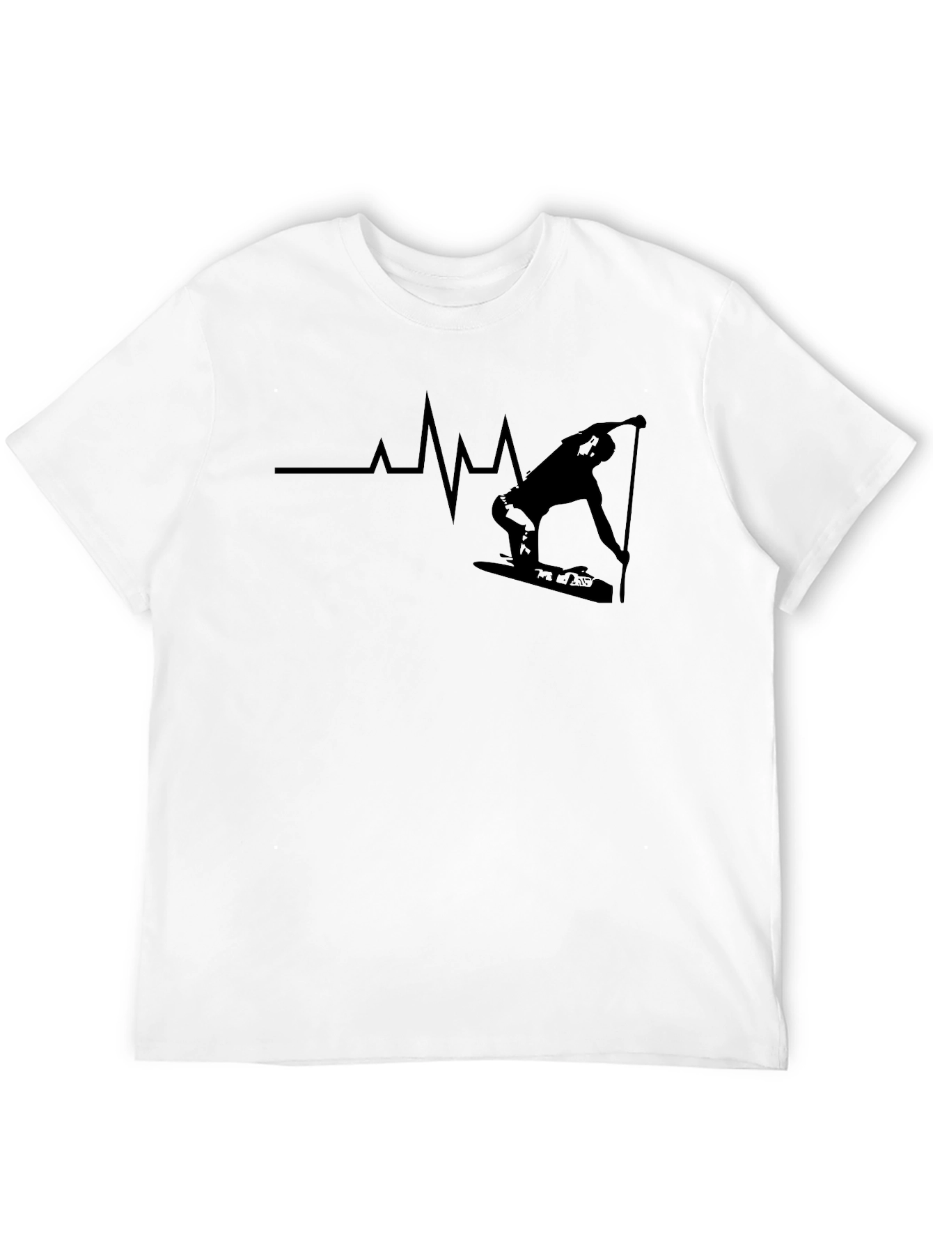Wakeboard Heartbeat T-Shirt - Black Graphic Tee
