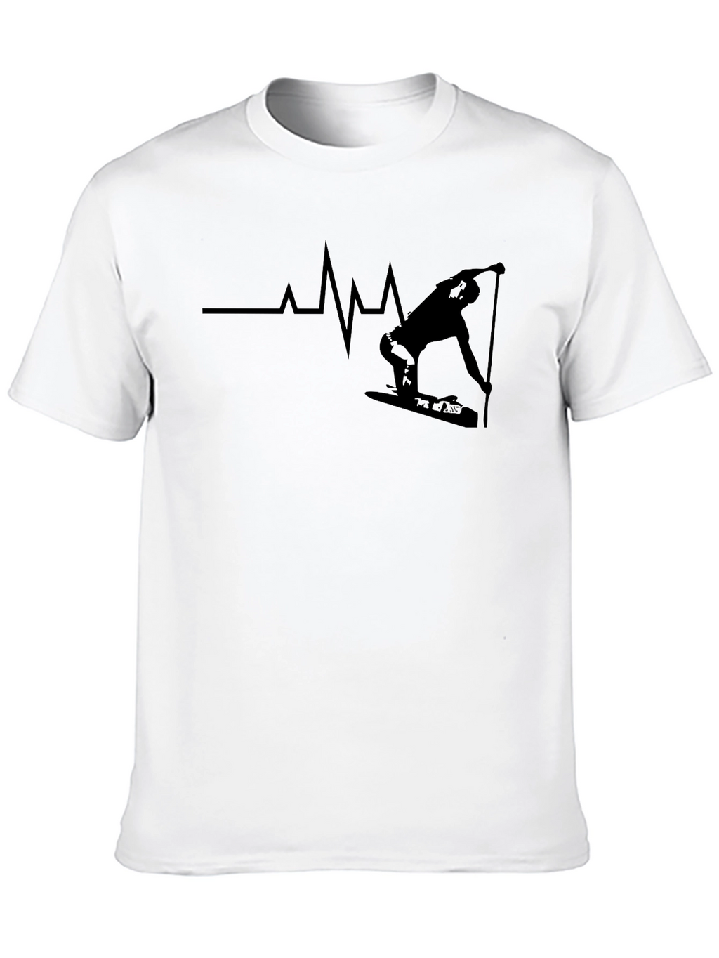 Wakeboard Heartbeat T-Shirt - Black Graphic Tee