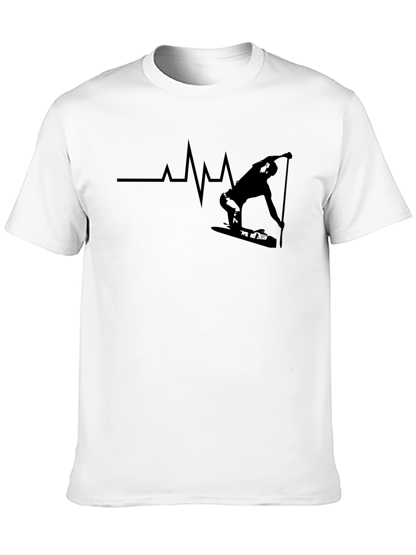 Wakeboard Heartbeat T-Shirt - Black Graphic Tee