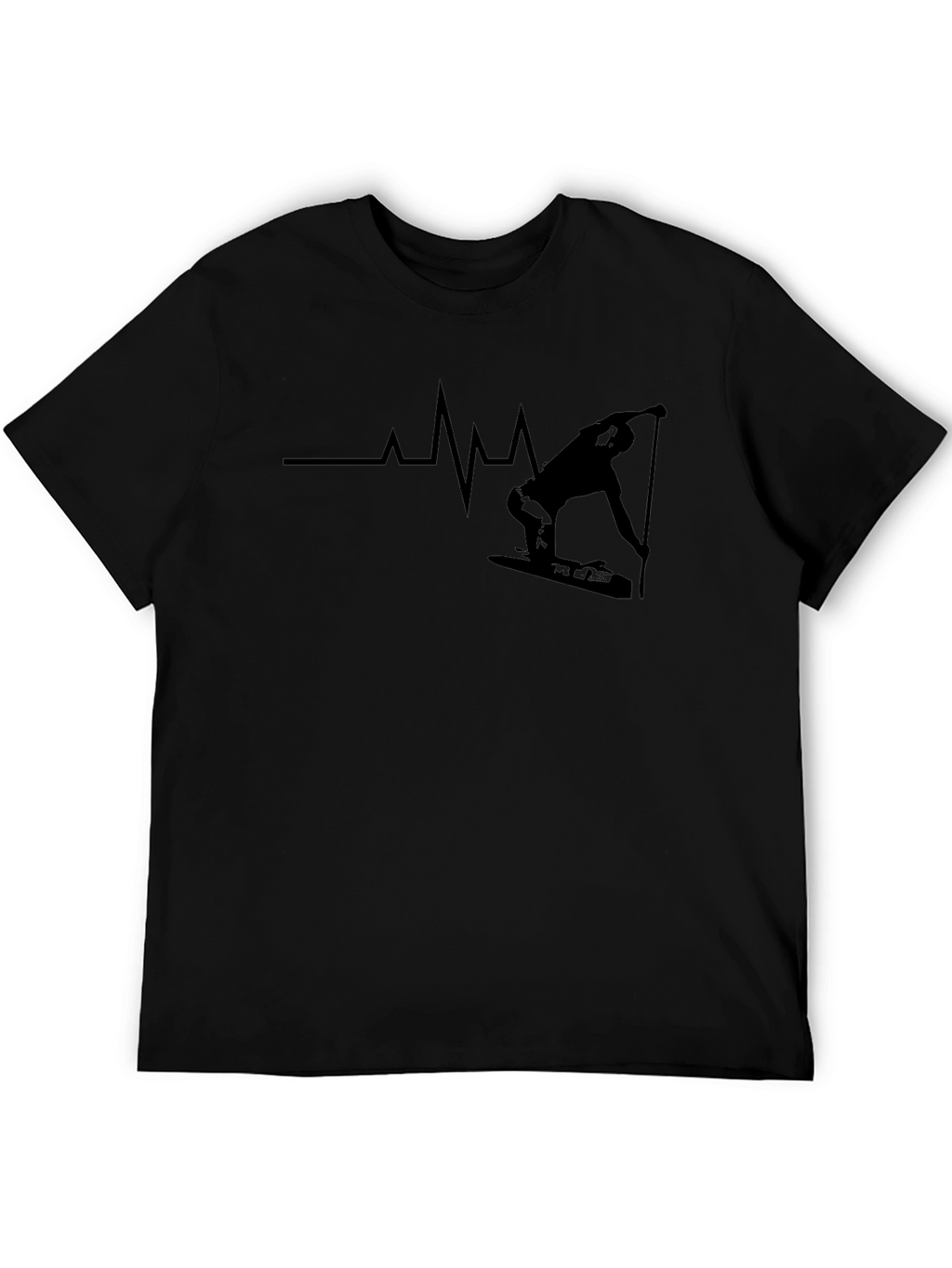 Wakeboard Heartbeat T-Shirt - Black Graphic Tee
