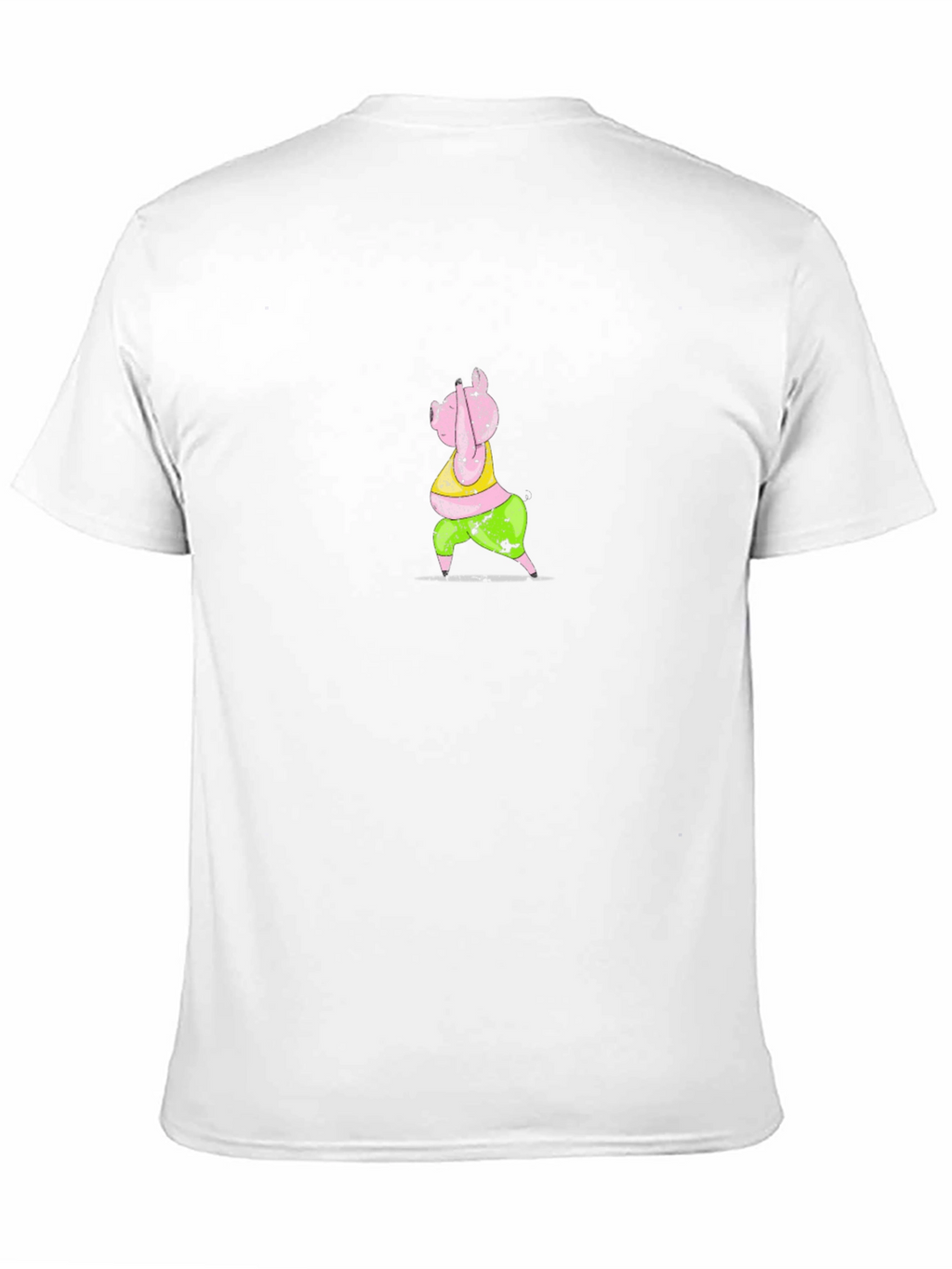 Cartoon Pig Graphic Black T-Shirt