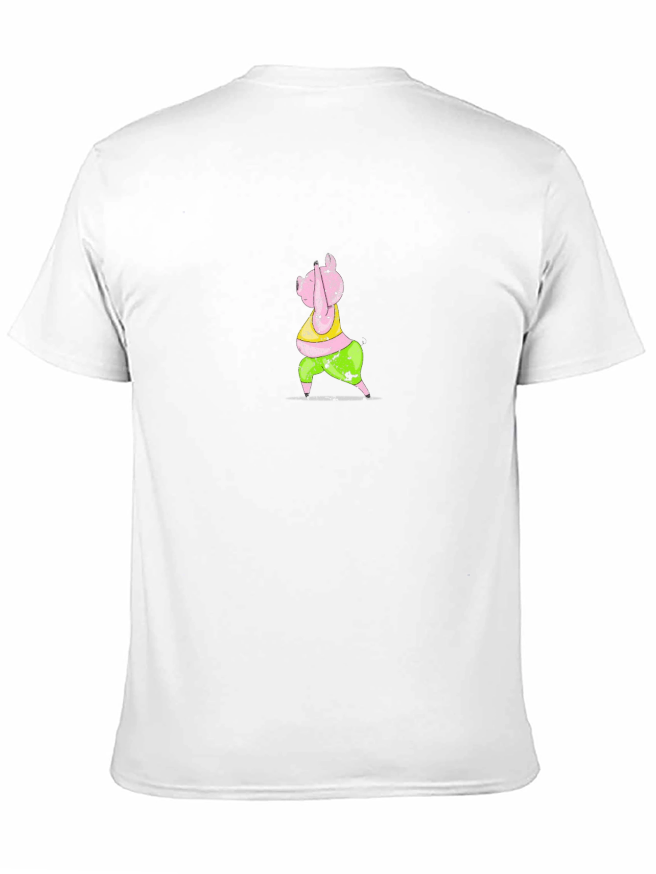 Cartoon Pig Graphic Black T-Shirt