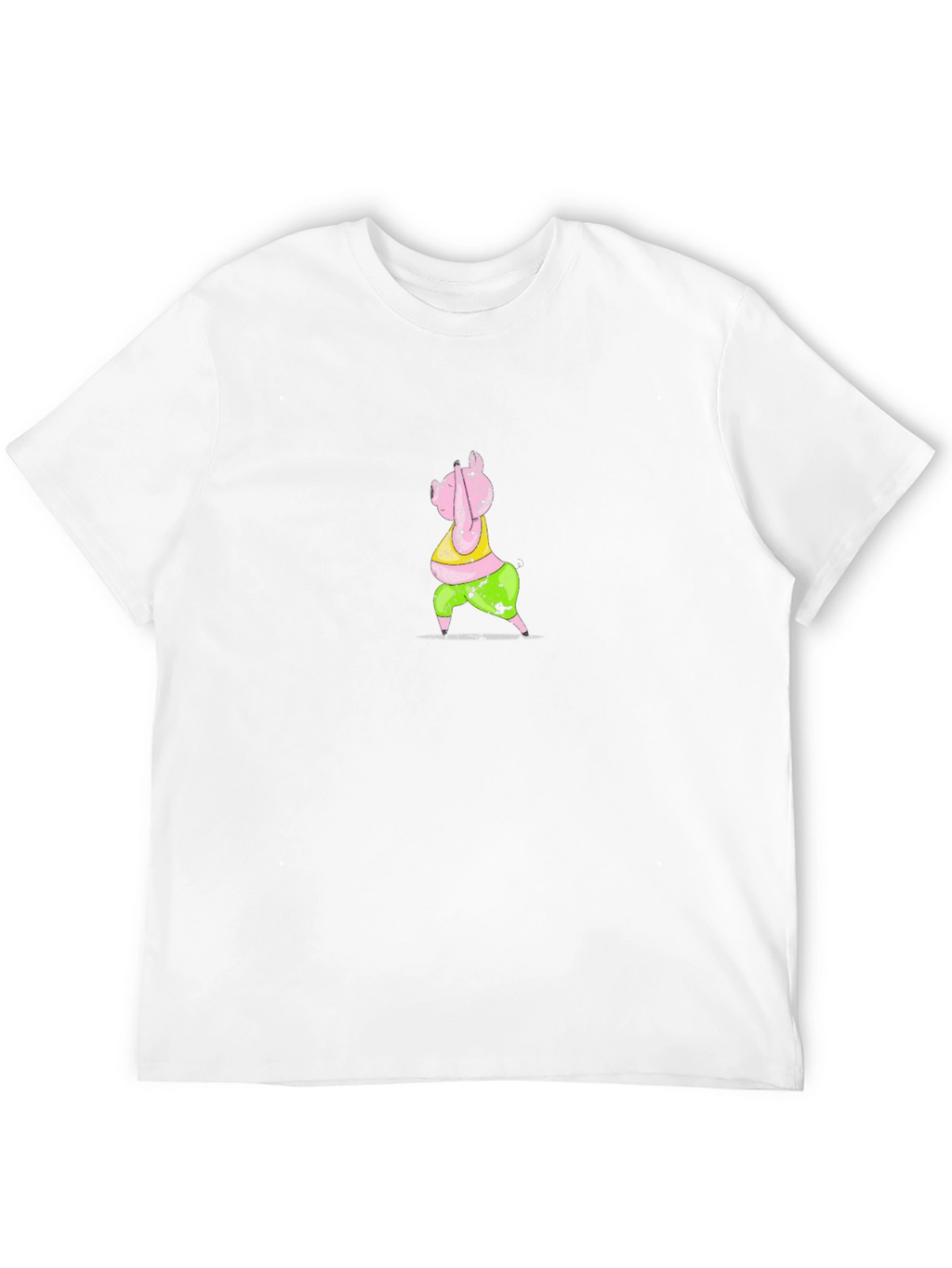 Cartoon Pig Graphic Black T-Shirt
