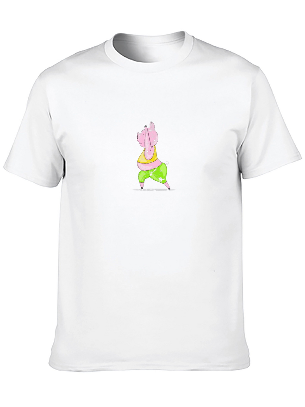 Cartoon Pig Graphic Black T-Shirt