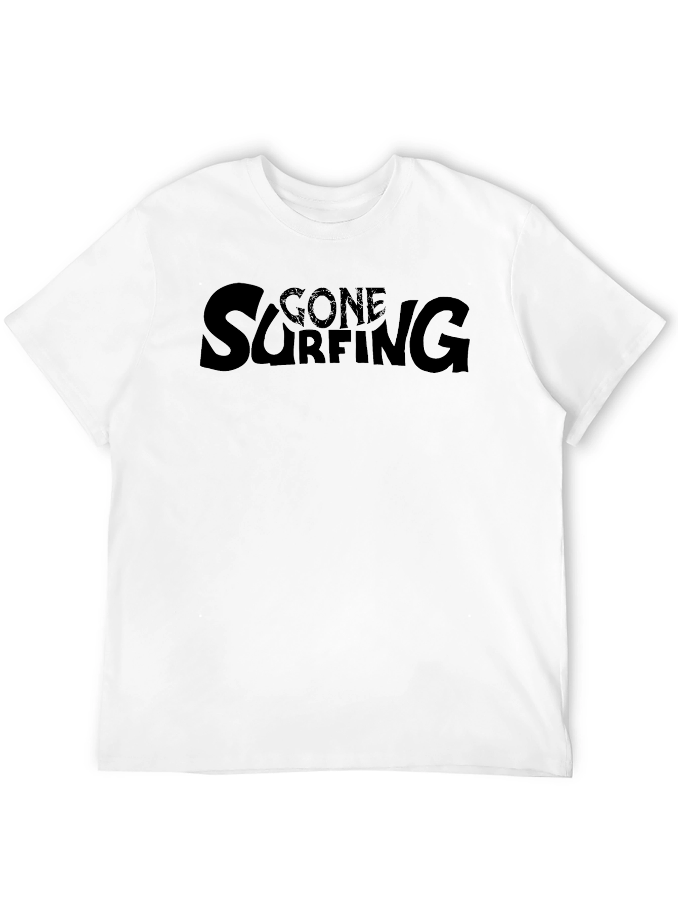 Gone Surfing Graphic Tee - Black Cotton T-Shirt