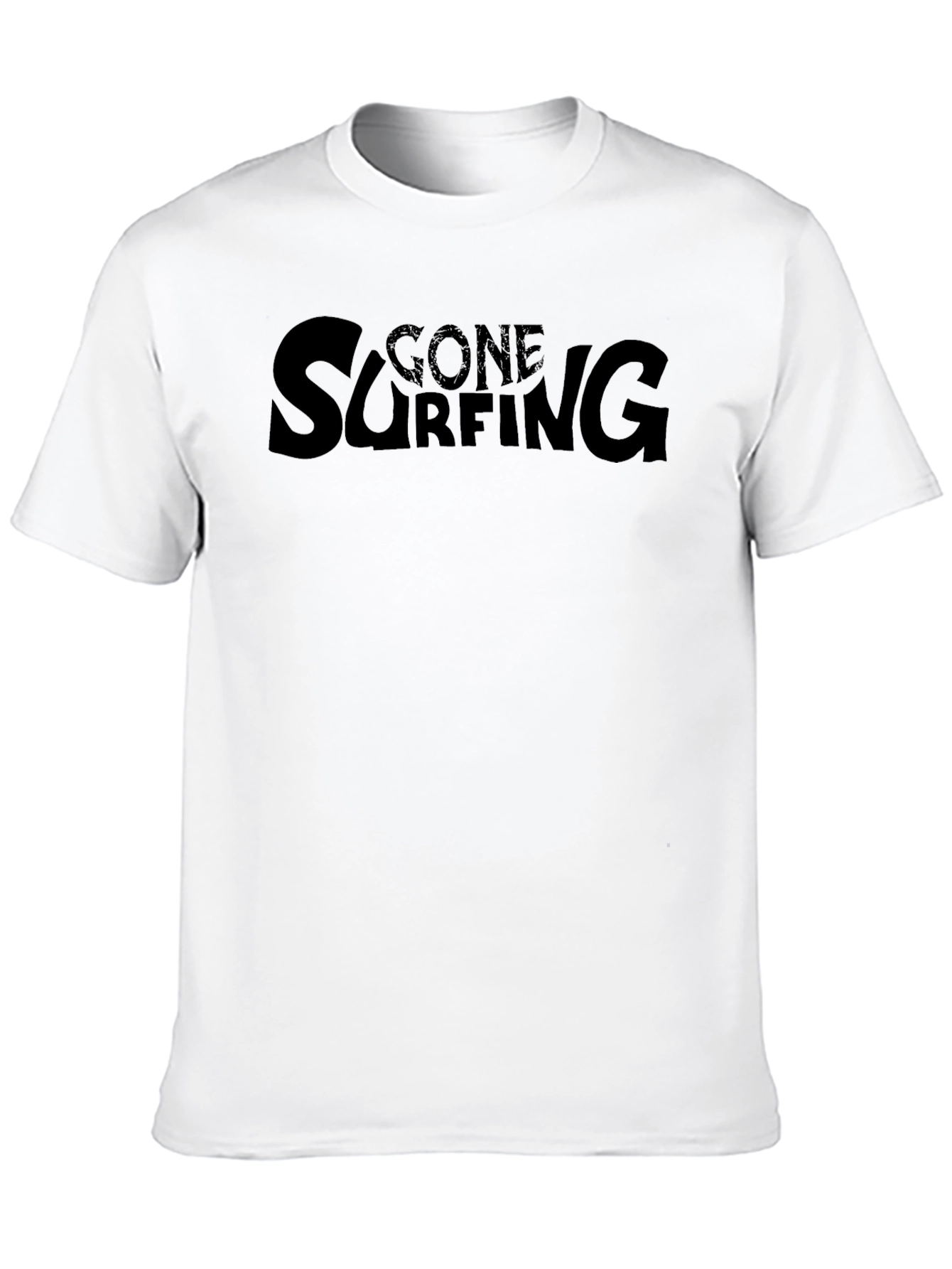 Gone Surfing Graphic Tee - Black Cotton T-Shirt