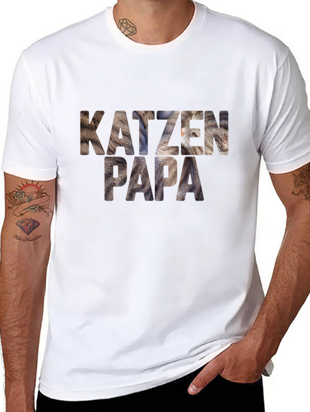 Katzen Papa Graphic Tee - Cat Dad T-Shirt