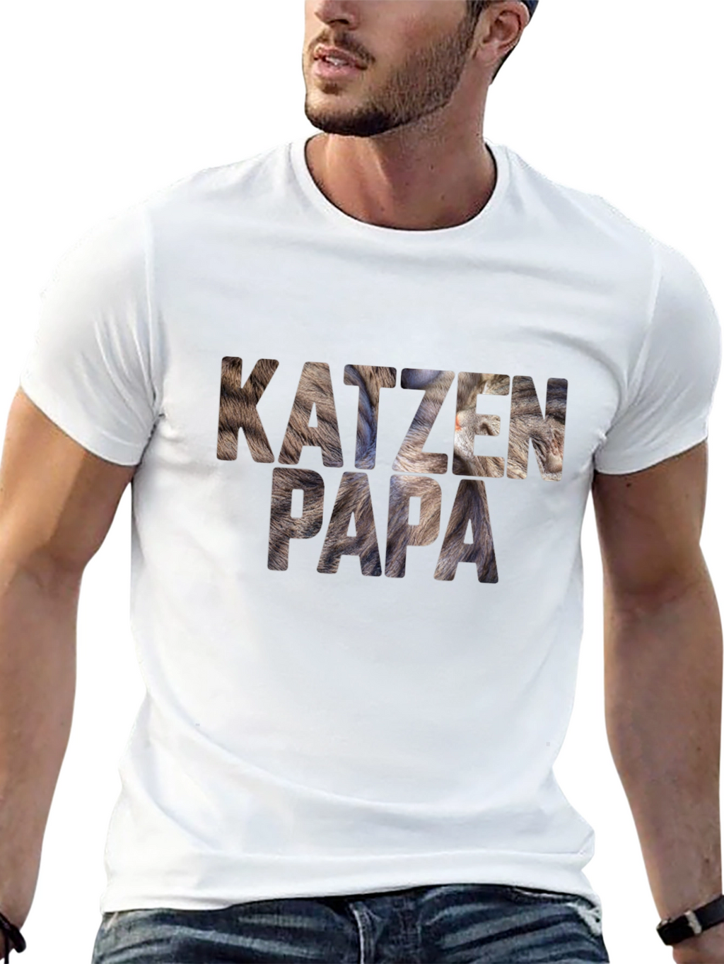 Katzen Papa Graphic Tee - Cat Dad T-Shirt