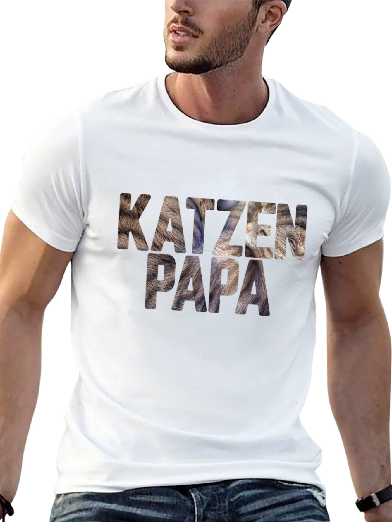Katzen Papa Graphic Tee - Cat Dad T-Shirt