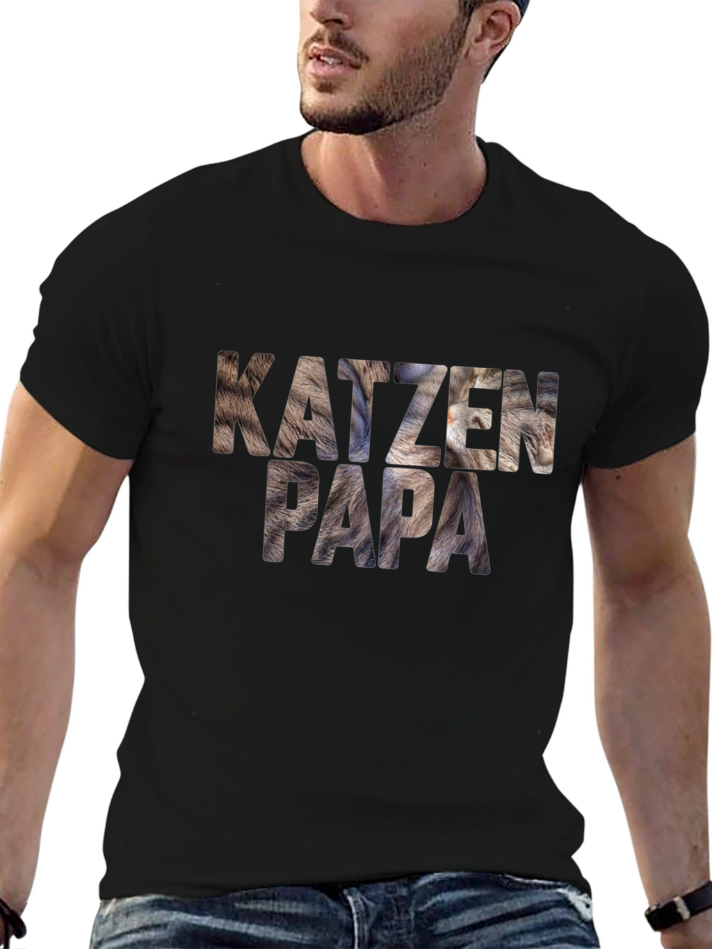 Katzen Papa Graphic Tee - Cat Dad T-Shirt