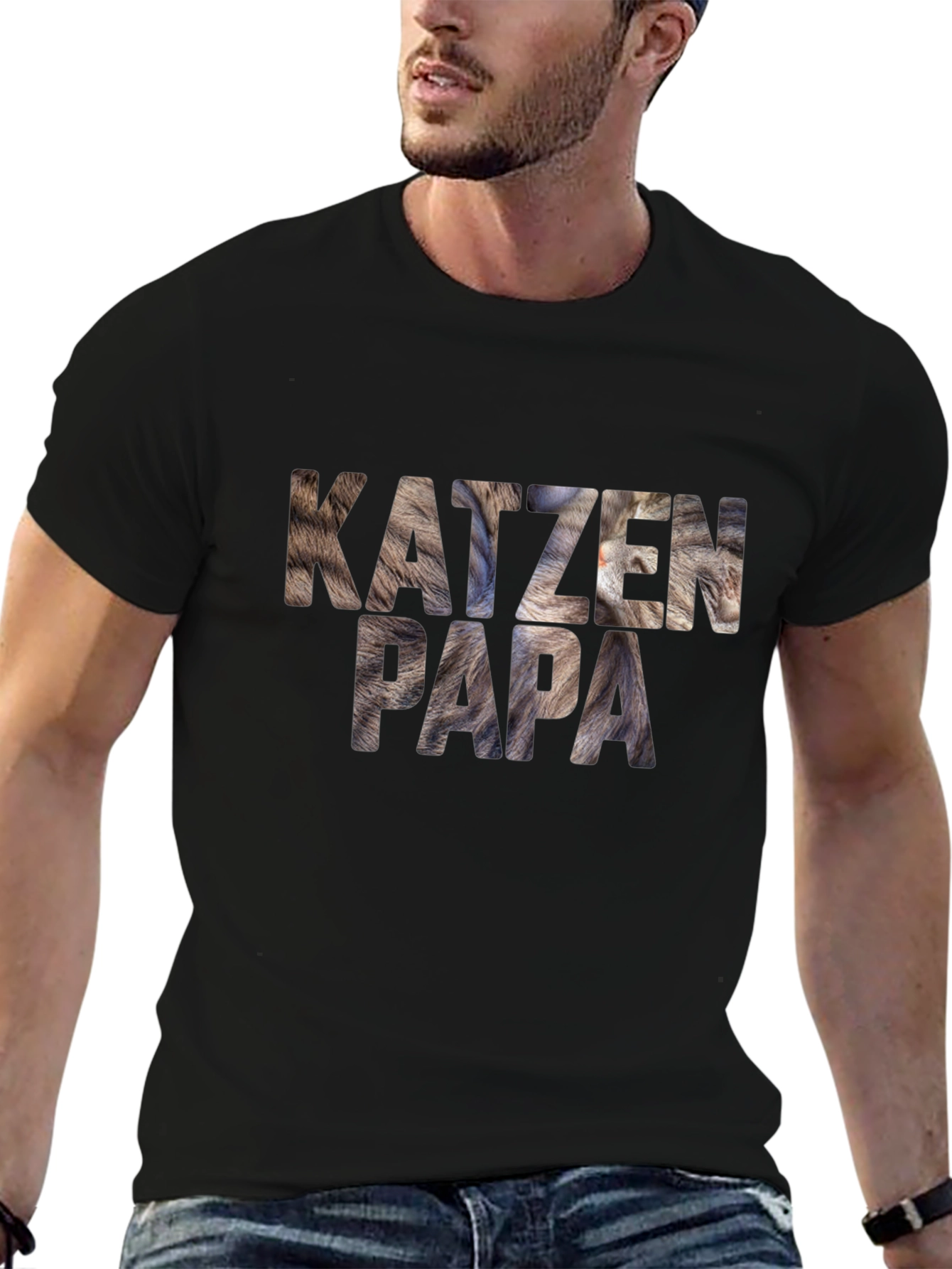 Katzen Papa Graphic Tee - Cat Dad T-Shirt