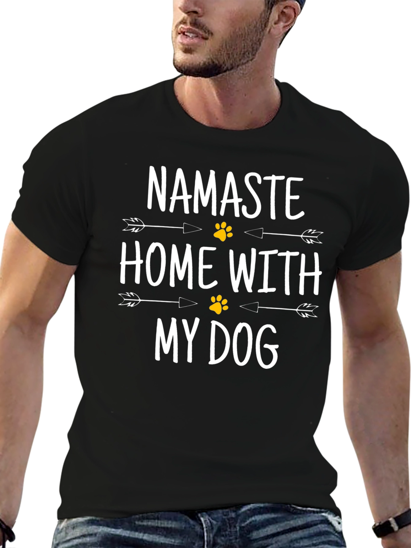 Namaste Home With My Dog Graphic T-Shirt