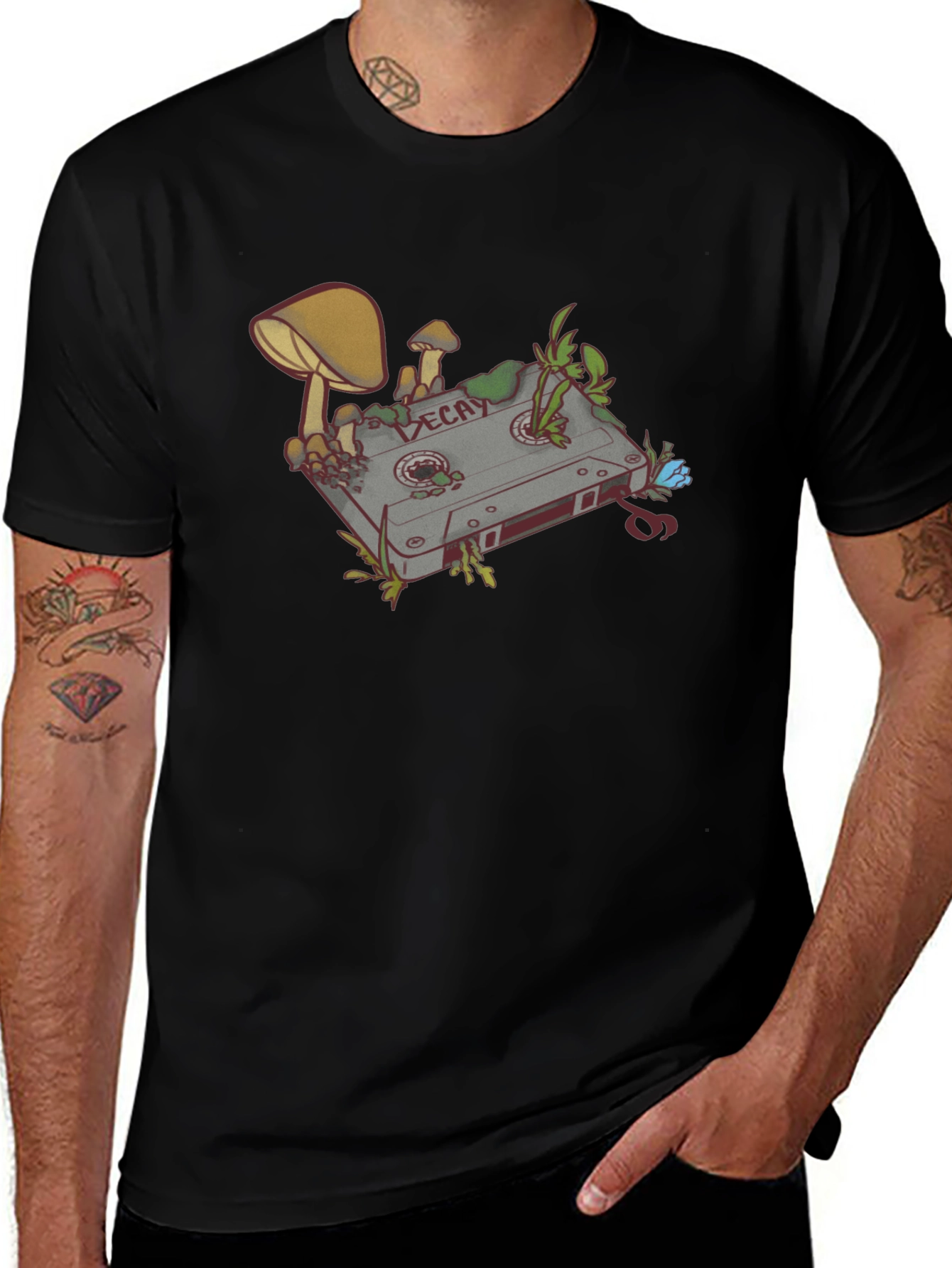 Decay Cassette Tape Graphic Tee - Black