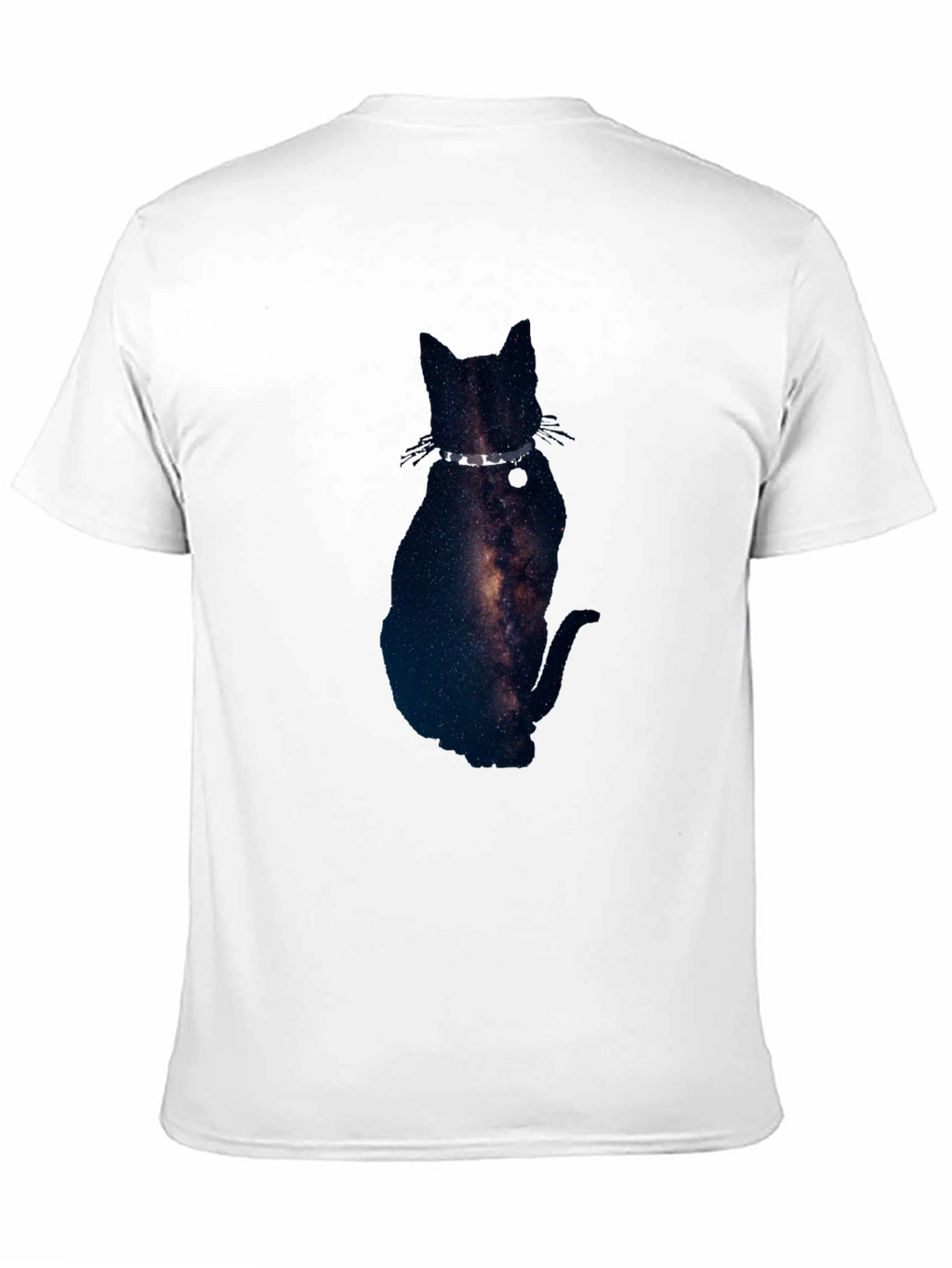 Galaxy Cat Graphic Tee - Black Cotton Blend T-Shirt