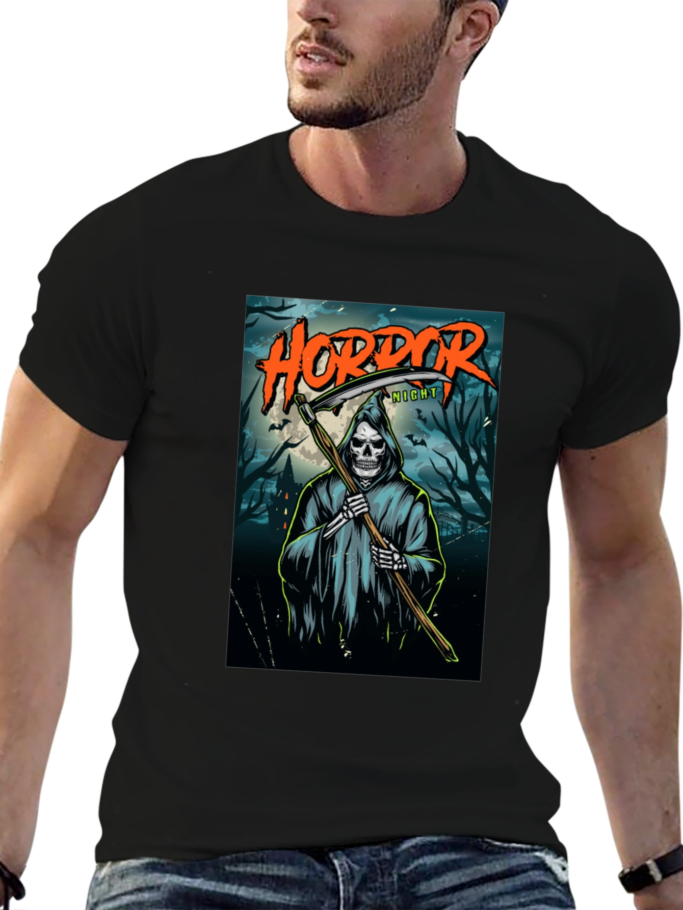 Horror Night Grim Reaper Graphic T-Shirt