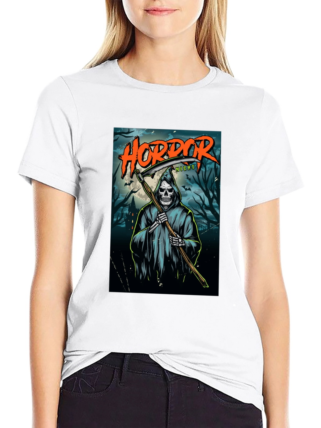 Horror Night Grim Reaper Graphic T-Shirt