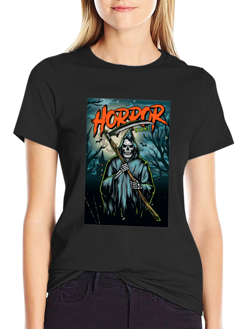 Horror Night Grim Reaper Graphic T-Shirt