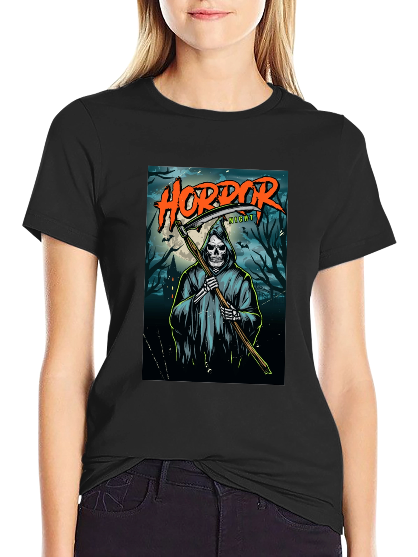 Horror Night Grim Reaper Graphic T-Shirt