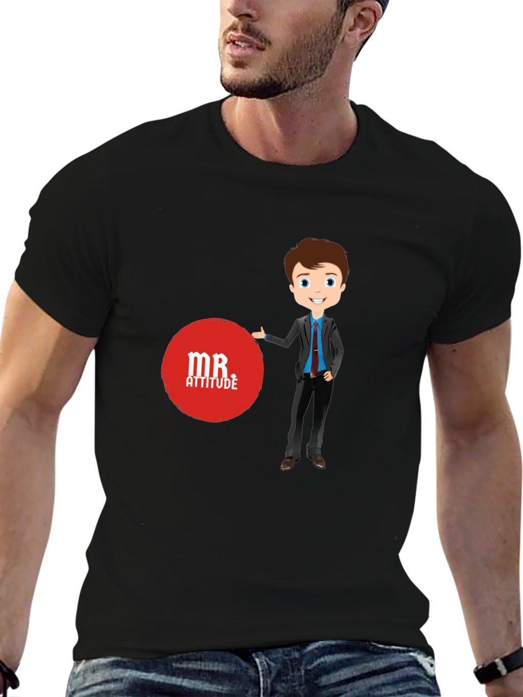 Mr. Attitude Graphic Tee - Stylish Black T-Shirt