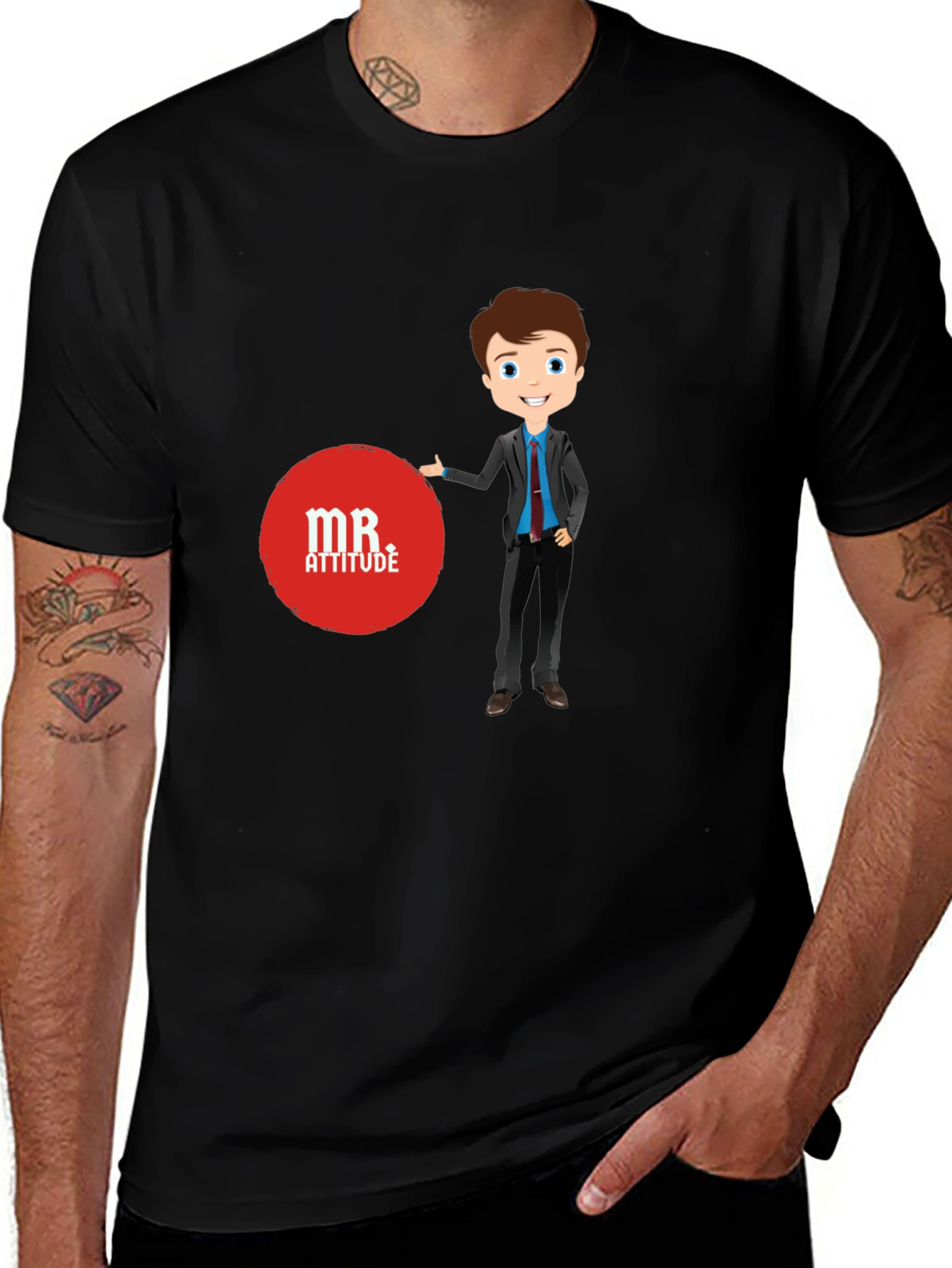 Mr. Attitude Graphic Tee - Stylish Black T-Shirt