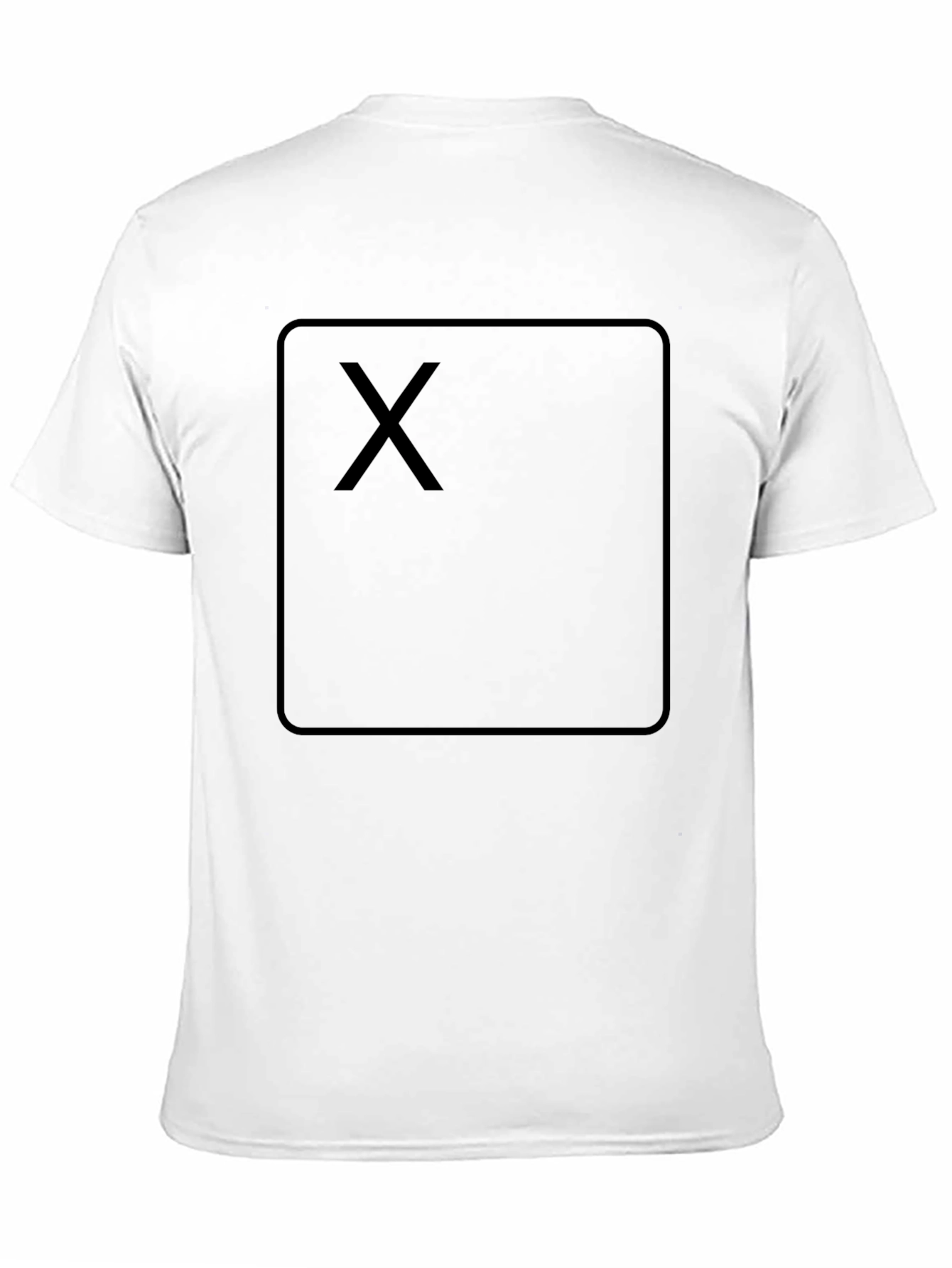 Black T-Shirt with Square X Design - Casual Wear