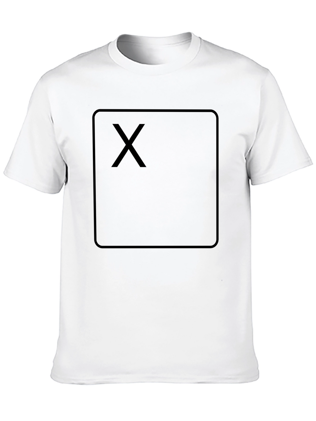 Black T-Shirt with Square X Design - Casual Wear