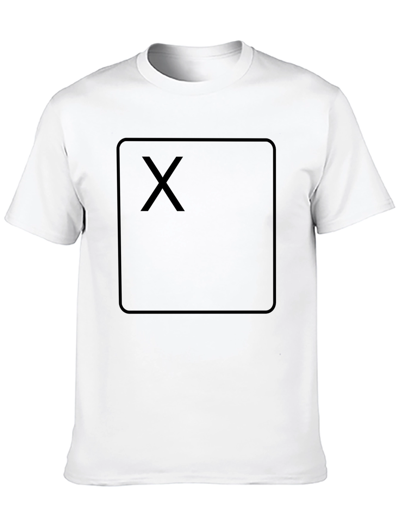Black T-Shirt with Square X Design - Casual Wear