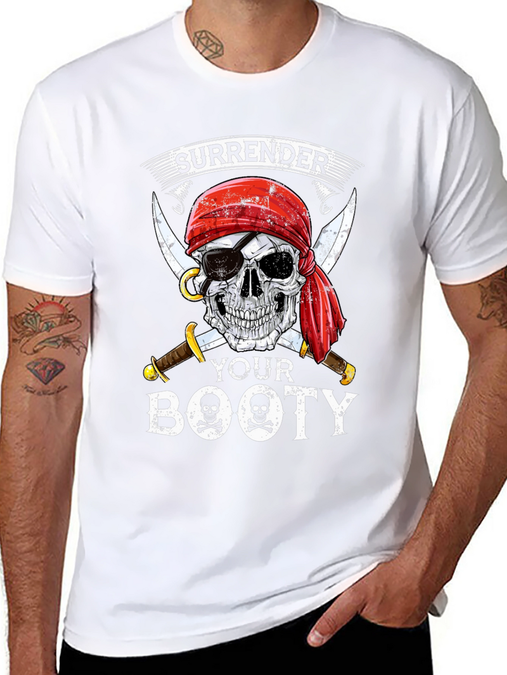 Surrender Your Booty Pirate Skull T-Shirt