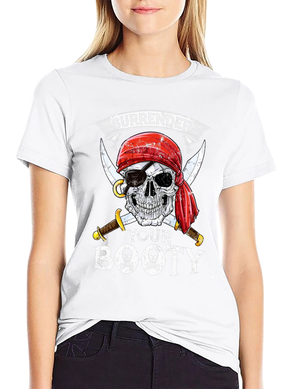 Surrender Your Booty Pirate Skull T-Shirt