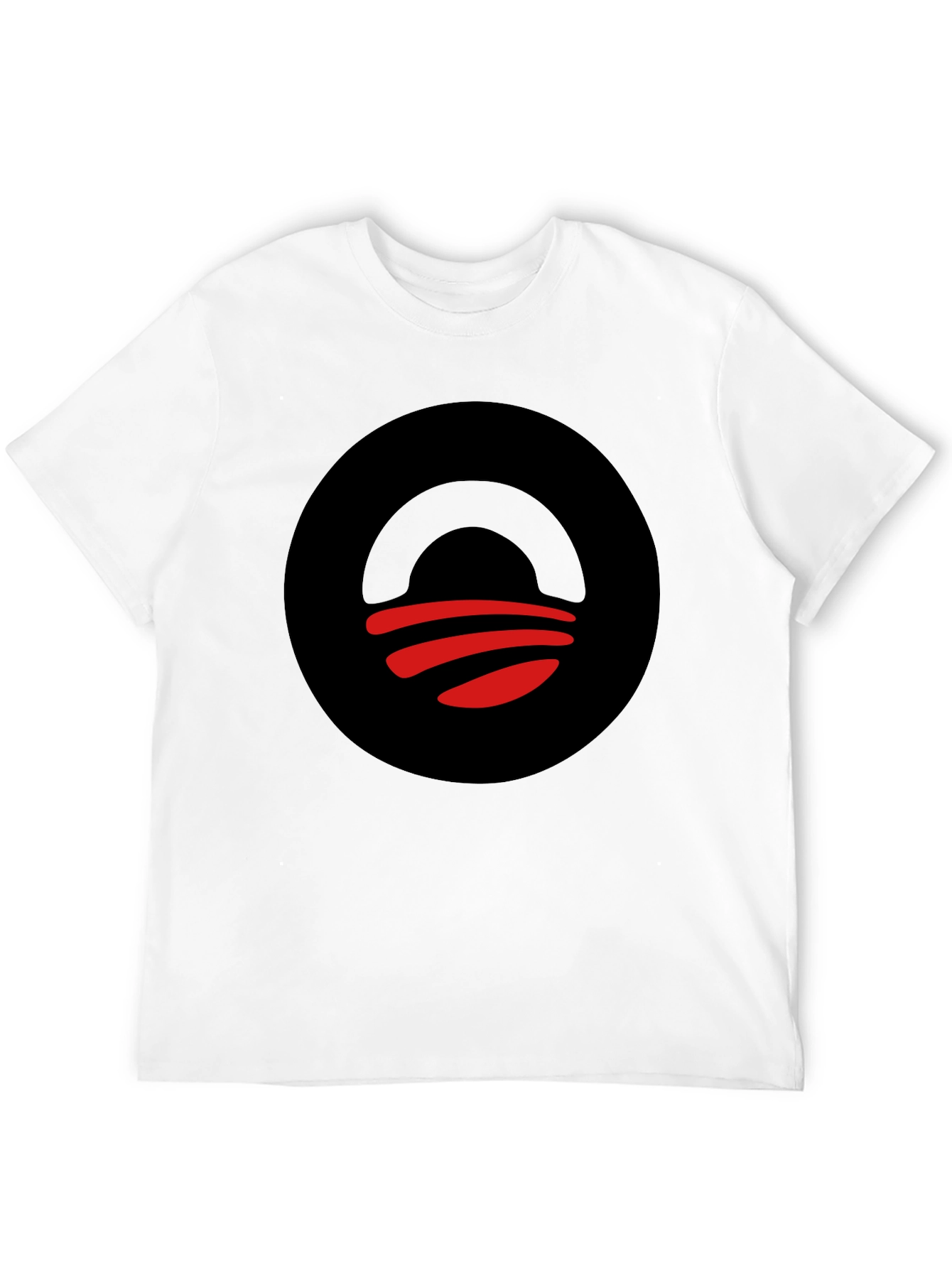 Abstract Graphic Tee - Black Circle Design T-Shirt