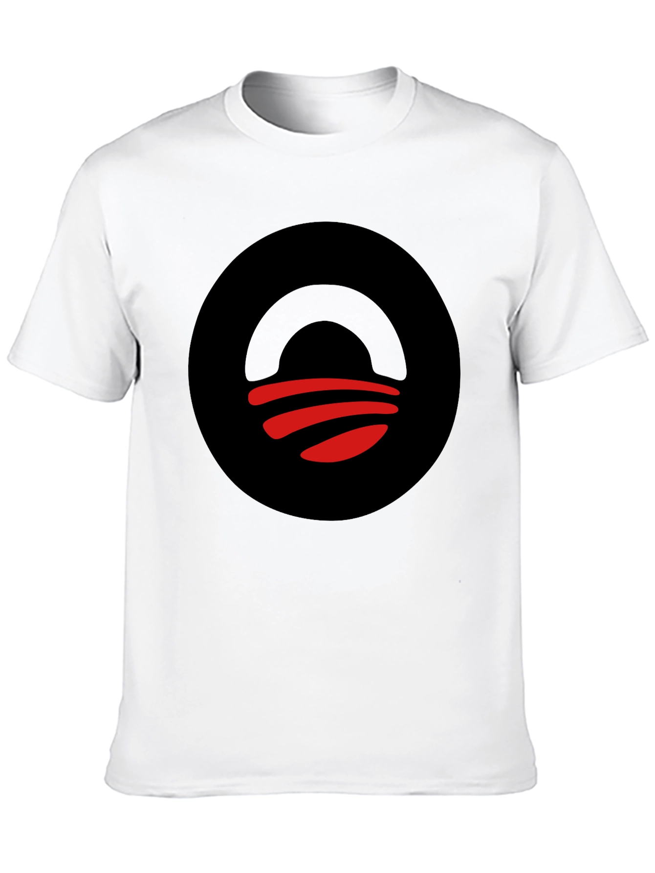 Abstract Graphic Tee - Black Circle Design T-Shirt