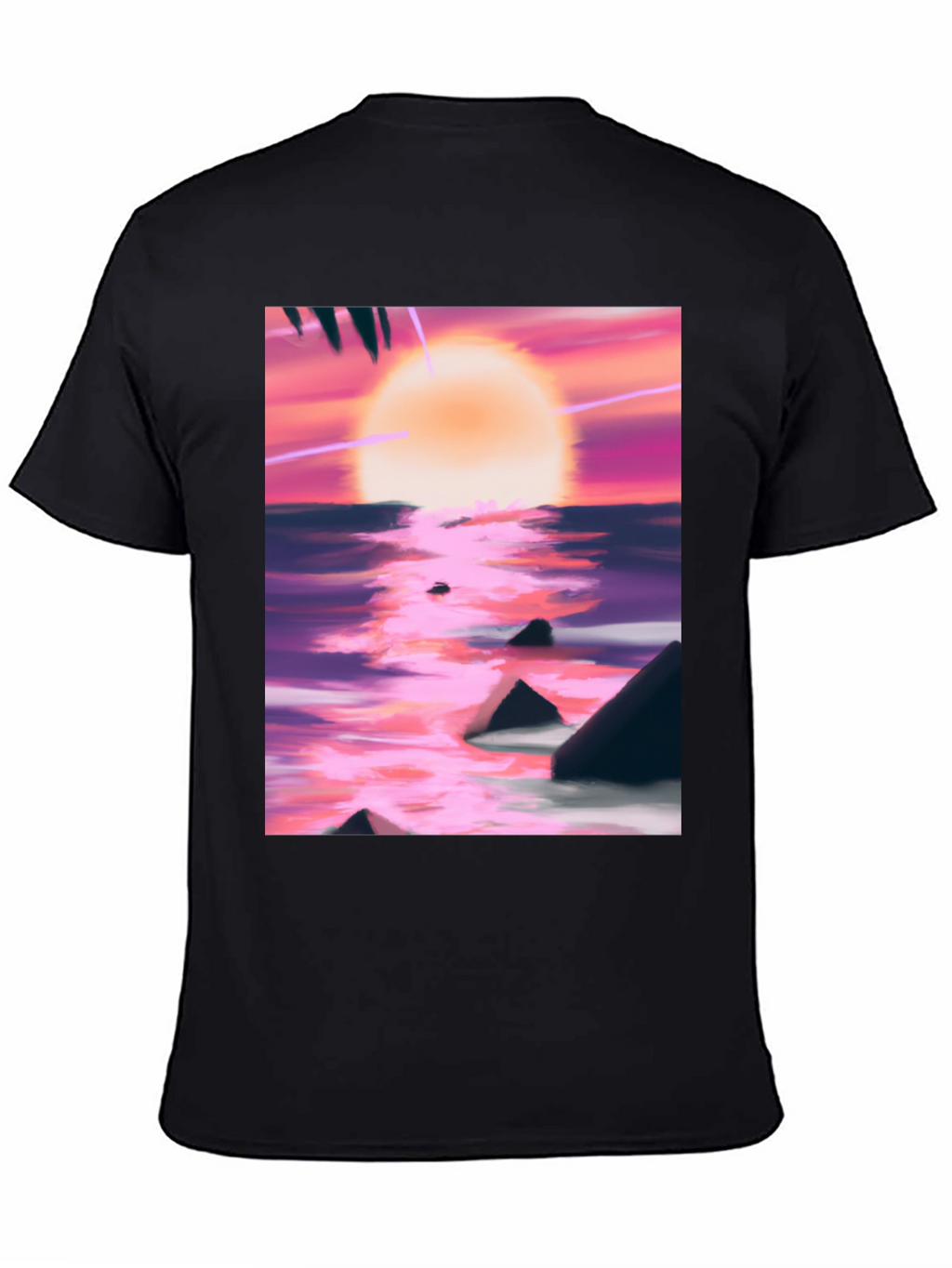 Sunset Beach T-Shirt - Artistic Ocean Design
