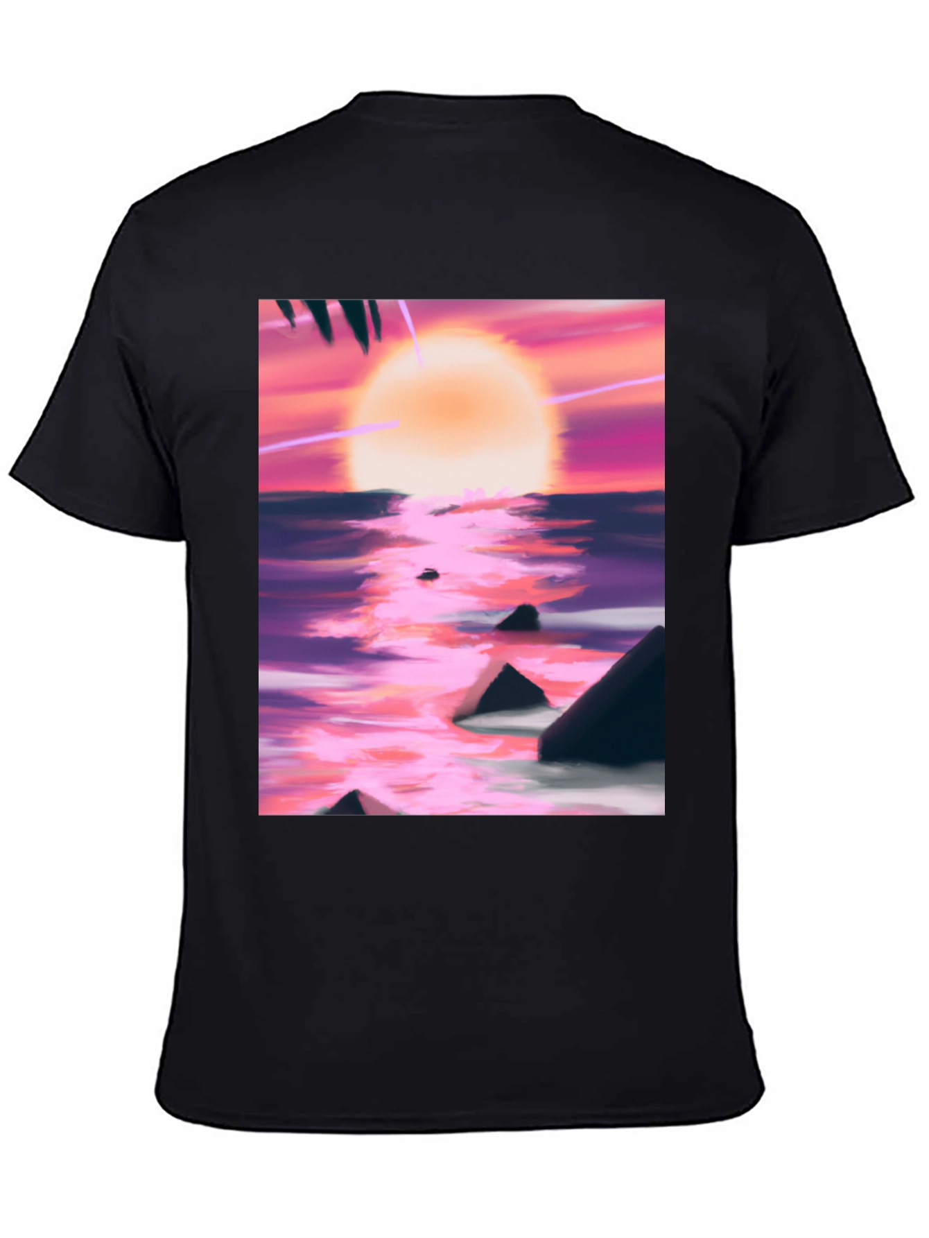 Sunset Beach T-Shirt - Artistic Ocean Design