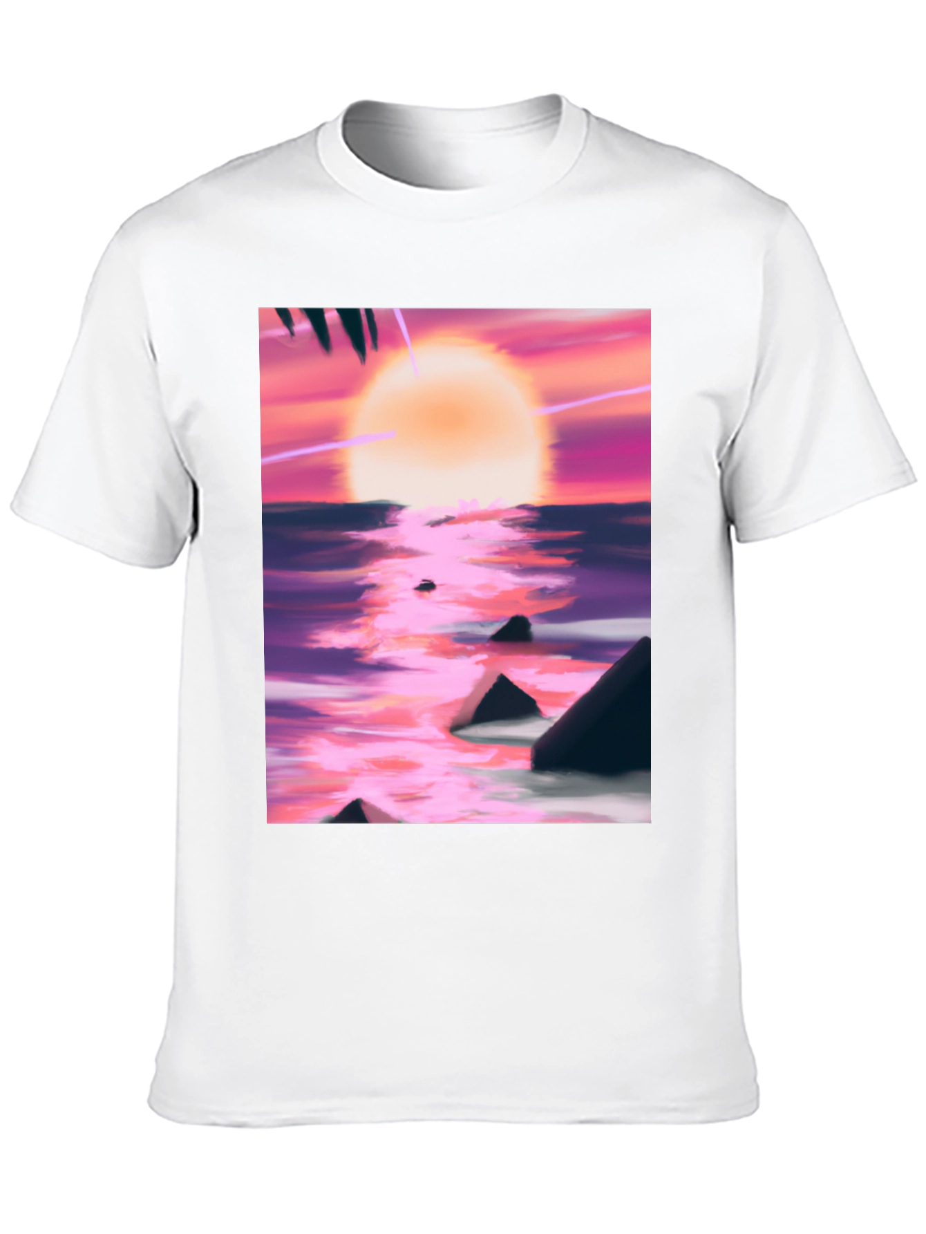 Sunset Beach T-Shirt - Artistic Ocean Design