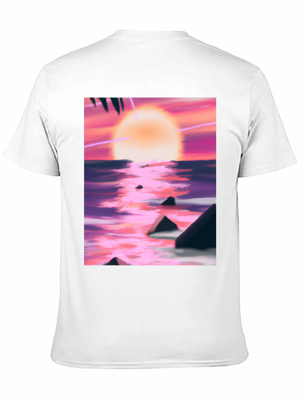 Sunset Beach T-Shirt - Artistic Ocean Design
