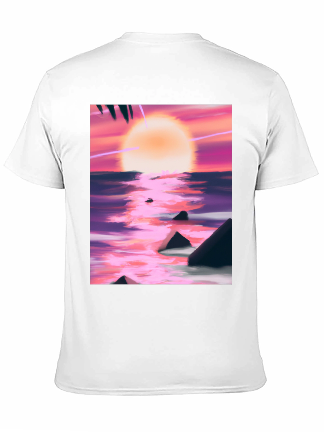 Sunset Beach T-Shirt - Artistic Ocean Design