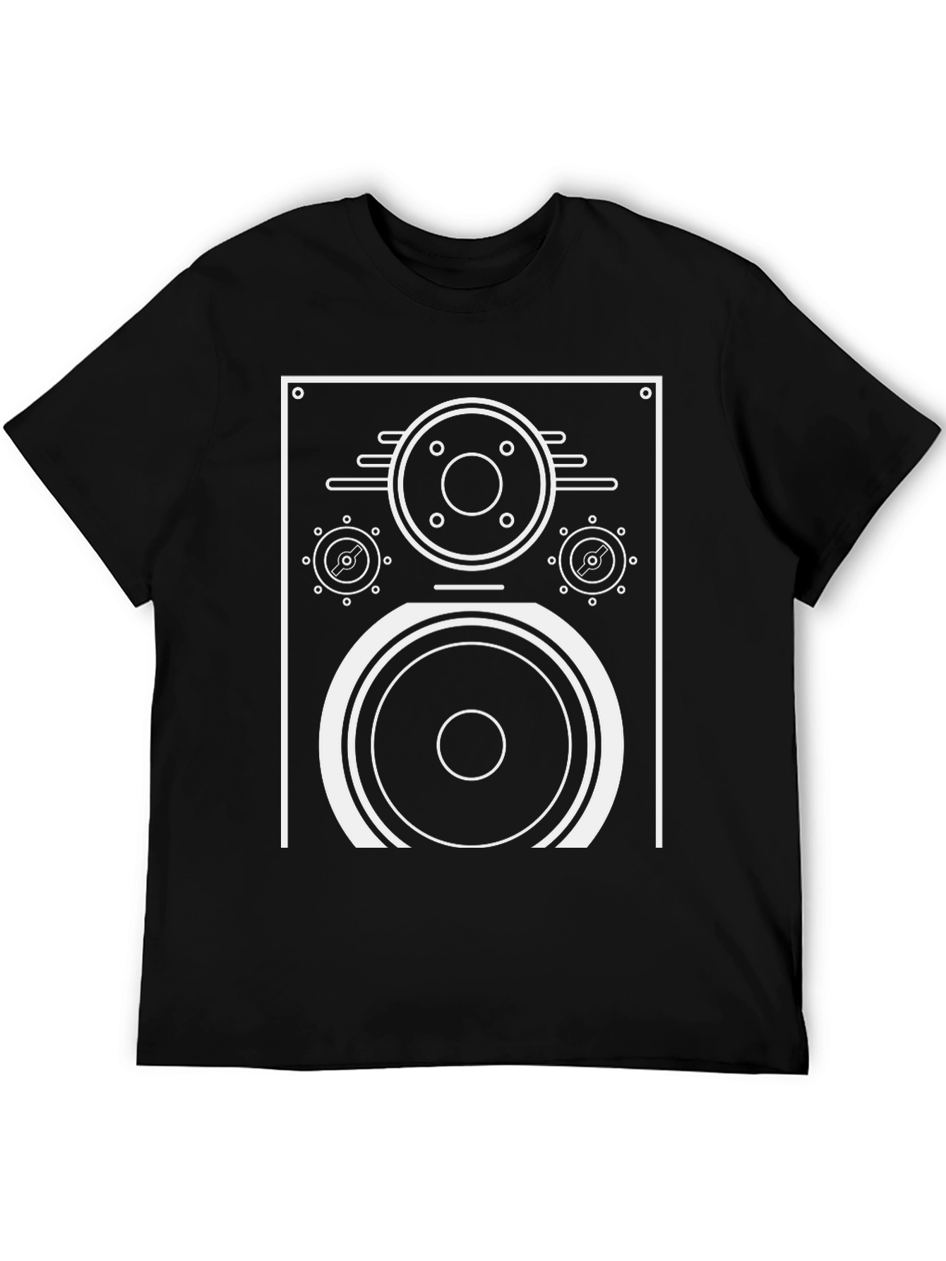 Retro Speaker Graphic T-Shirt - Black