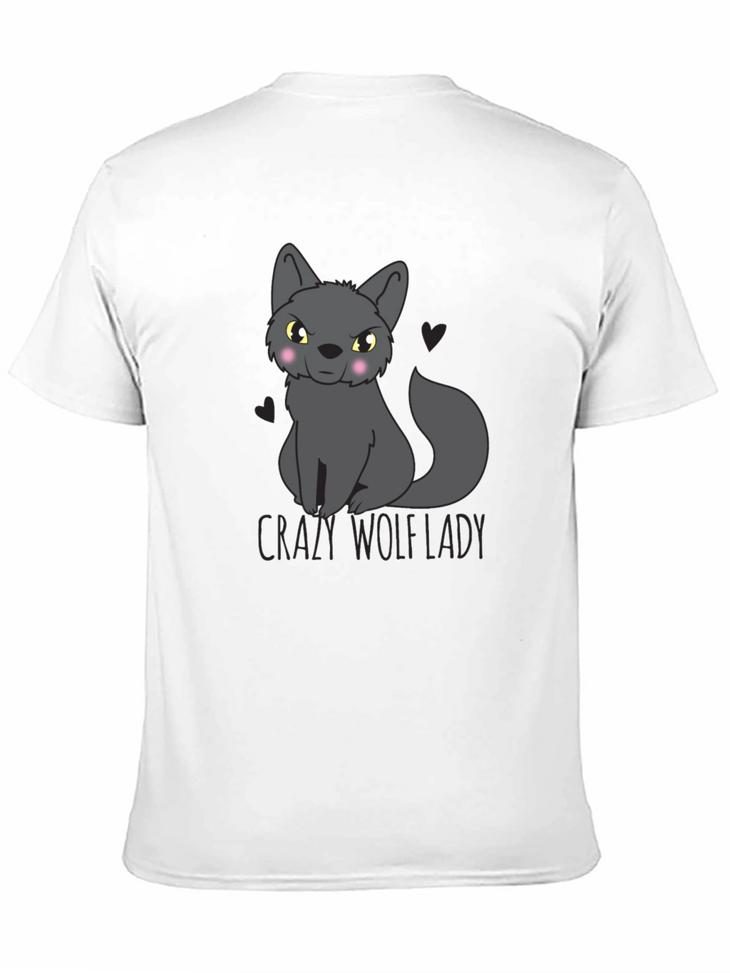 Crazy Wolf Lady Graphic Tee - Black