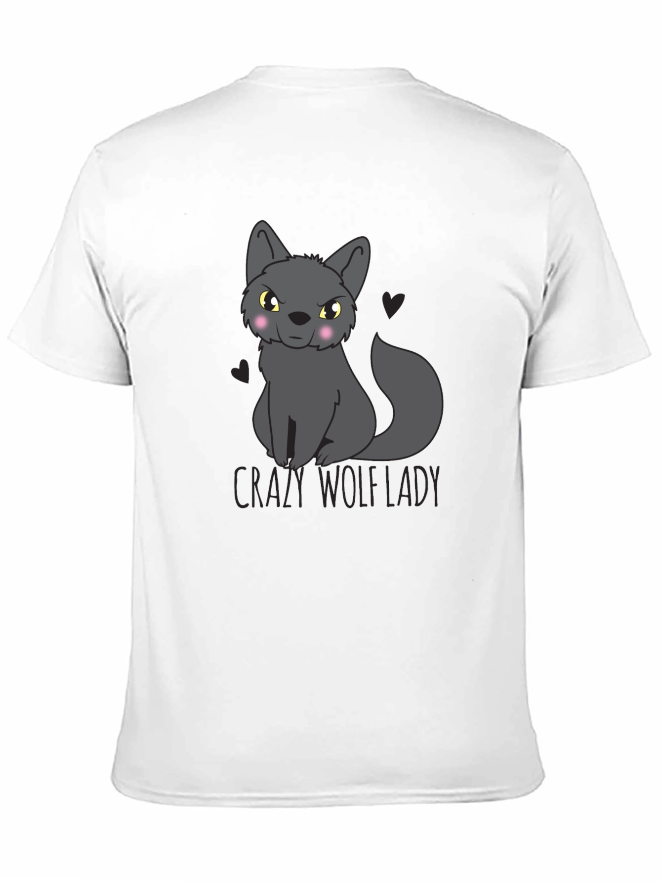 Crazy Wolf Lady Graphic Tee - Black