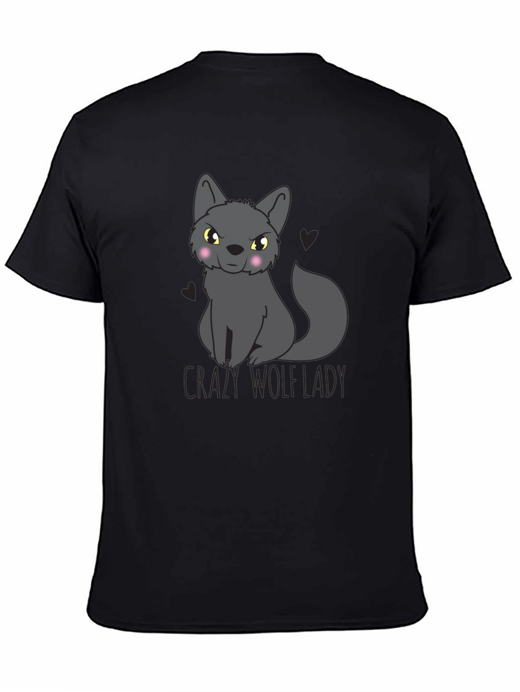 Crazy Wolf Lady Graphic Tee - Black