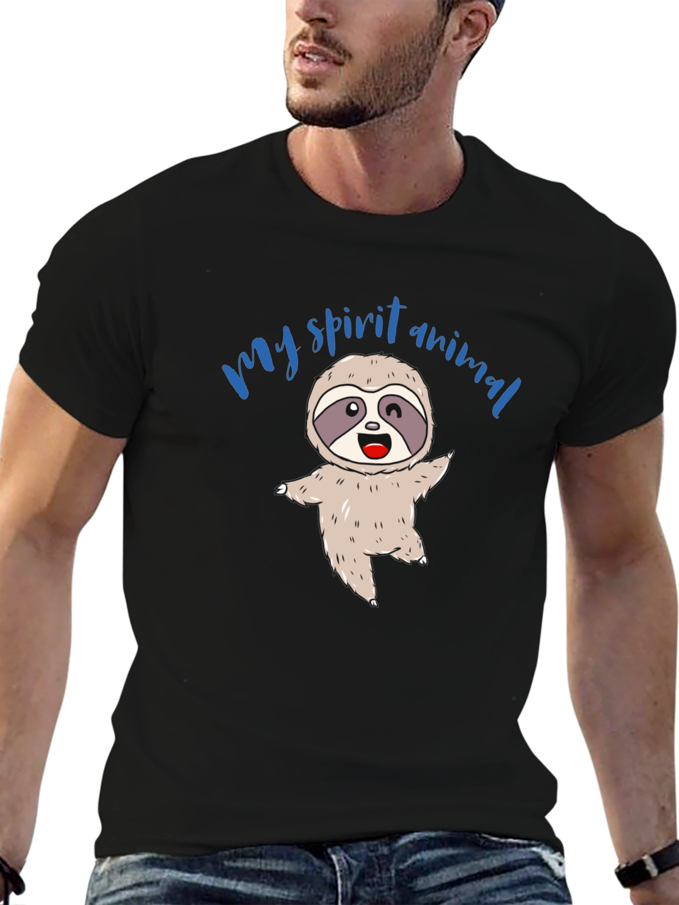 My Spirit Animal Sloth T-Shirt - Unisex Black Tee