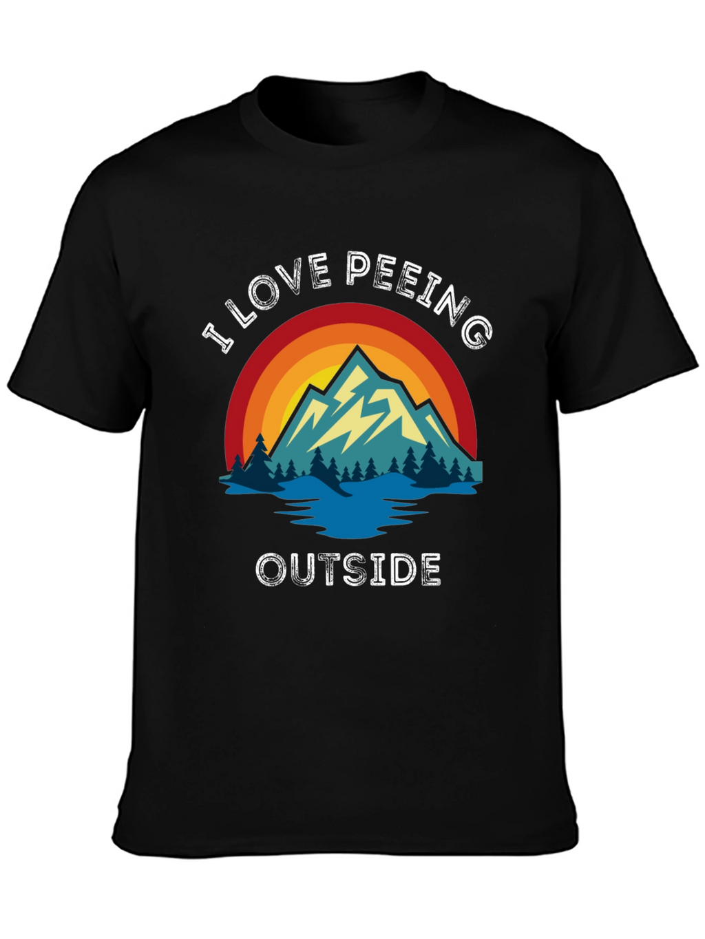 I Love Peeing Outside Black T-Shirt