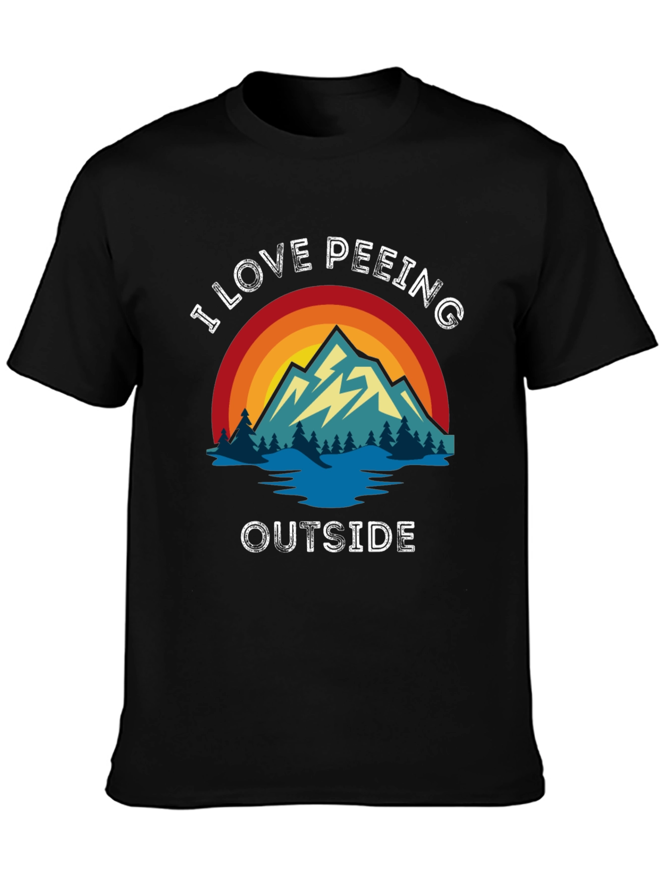 I Love Peeing Outside Black T-Shirt