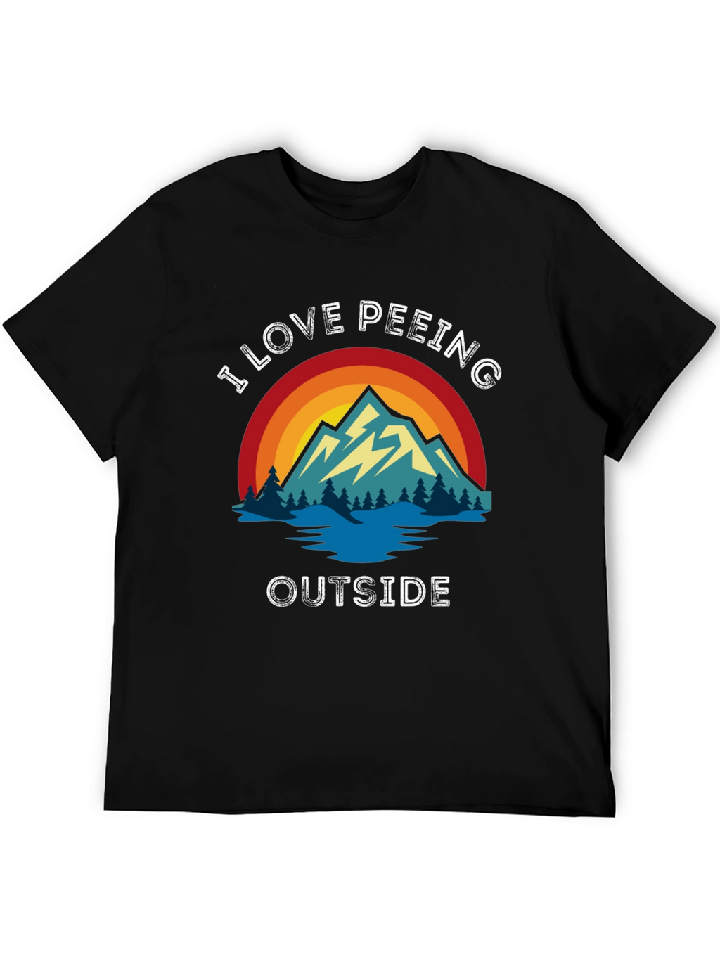 I Love Peeing Outside Black T-Shirt