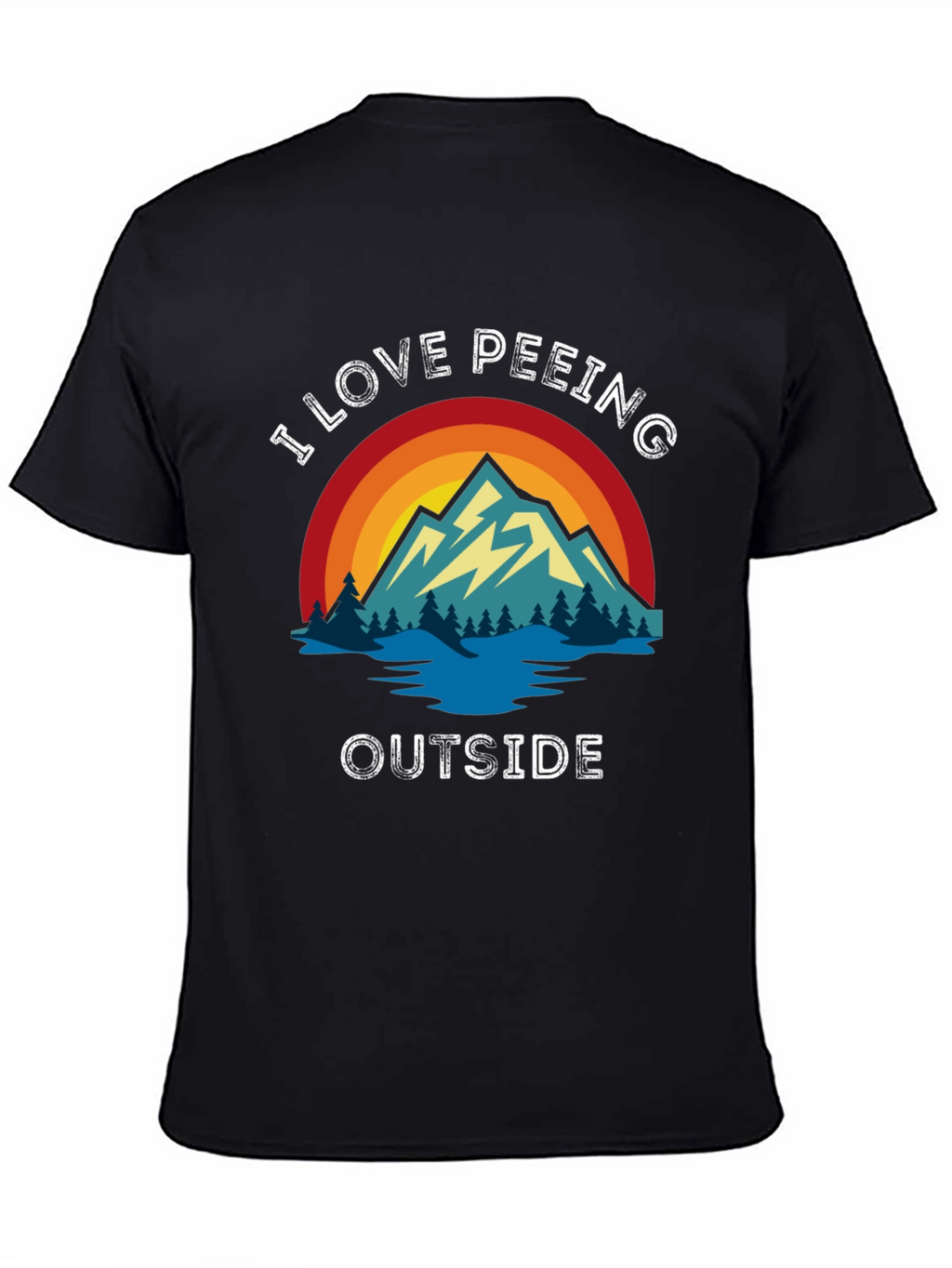 I Love Peeing Outside Black T-Shirt
