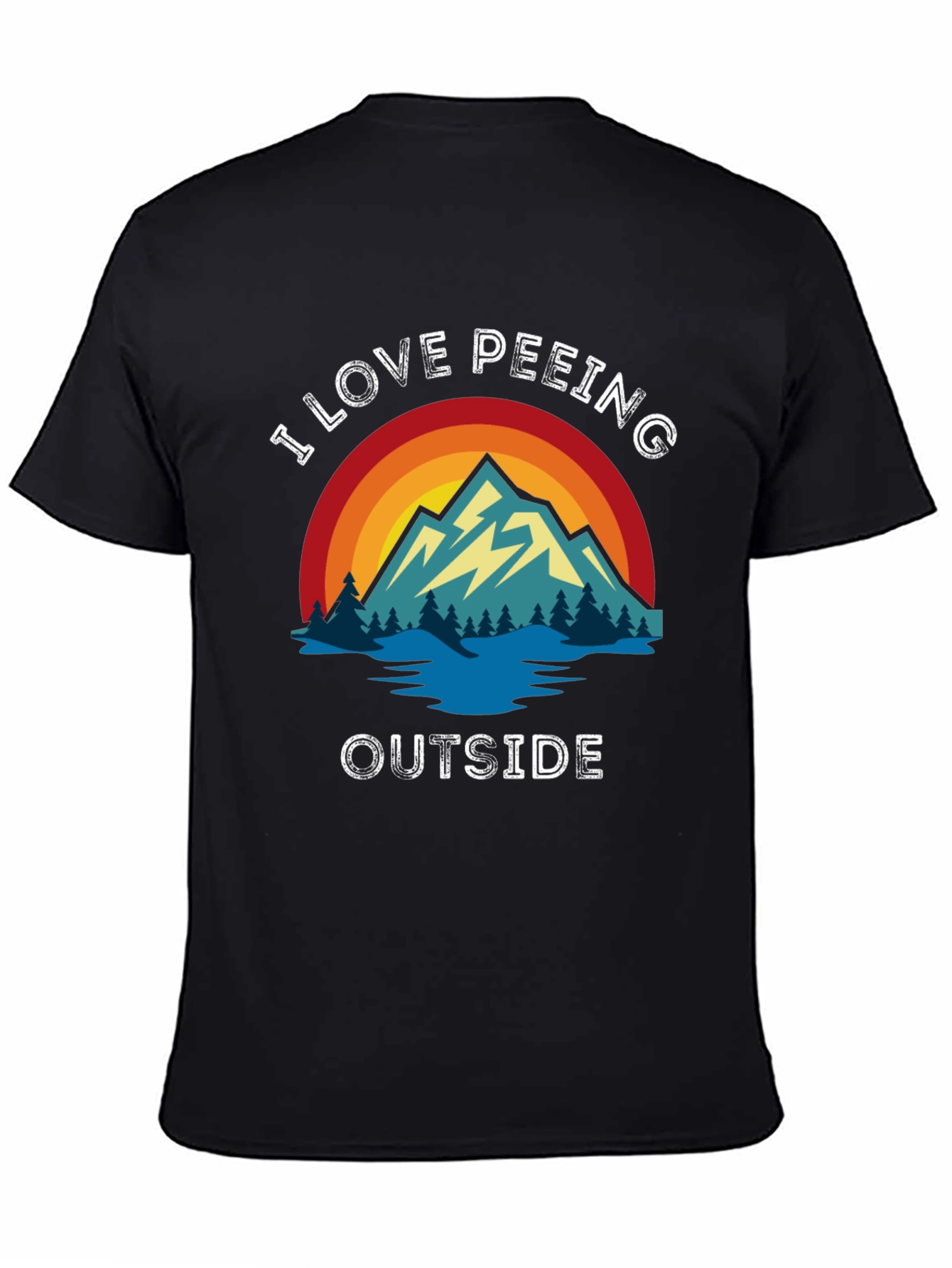 I Love Peeing Outside Black T-Shirt