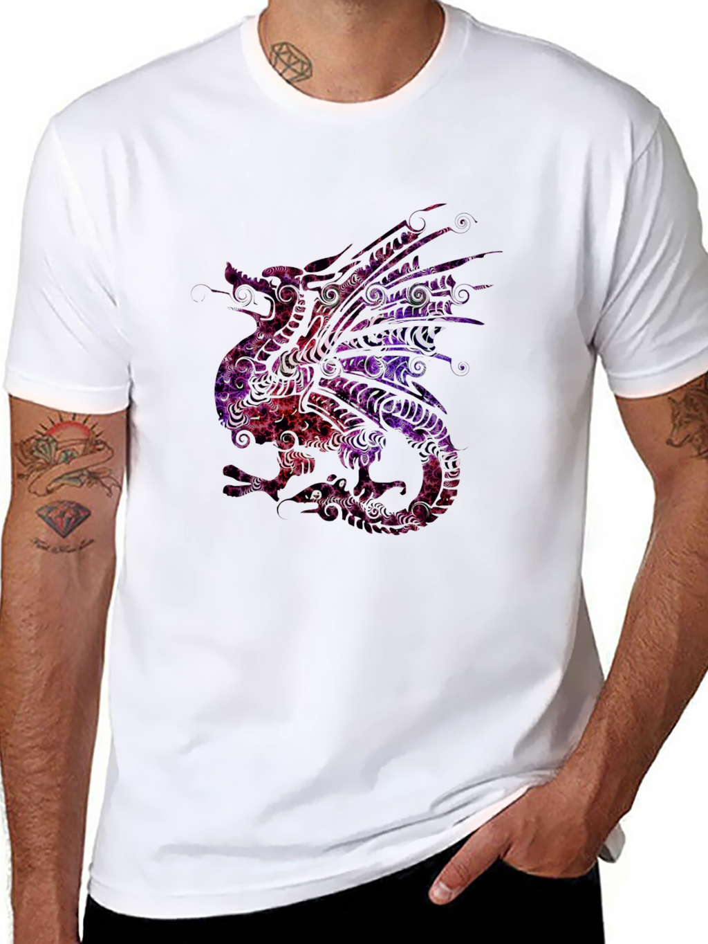Dragon Art Tee - Unique Graphic Print T-Shirt
