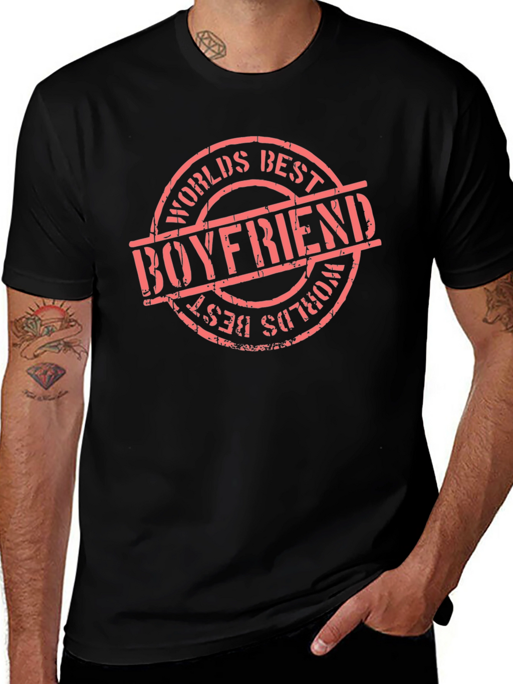 Worlds Best Boyfriend Graphic Tee - Black